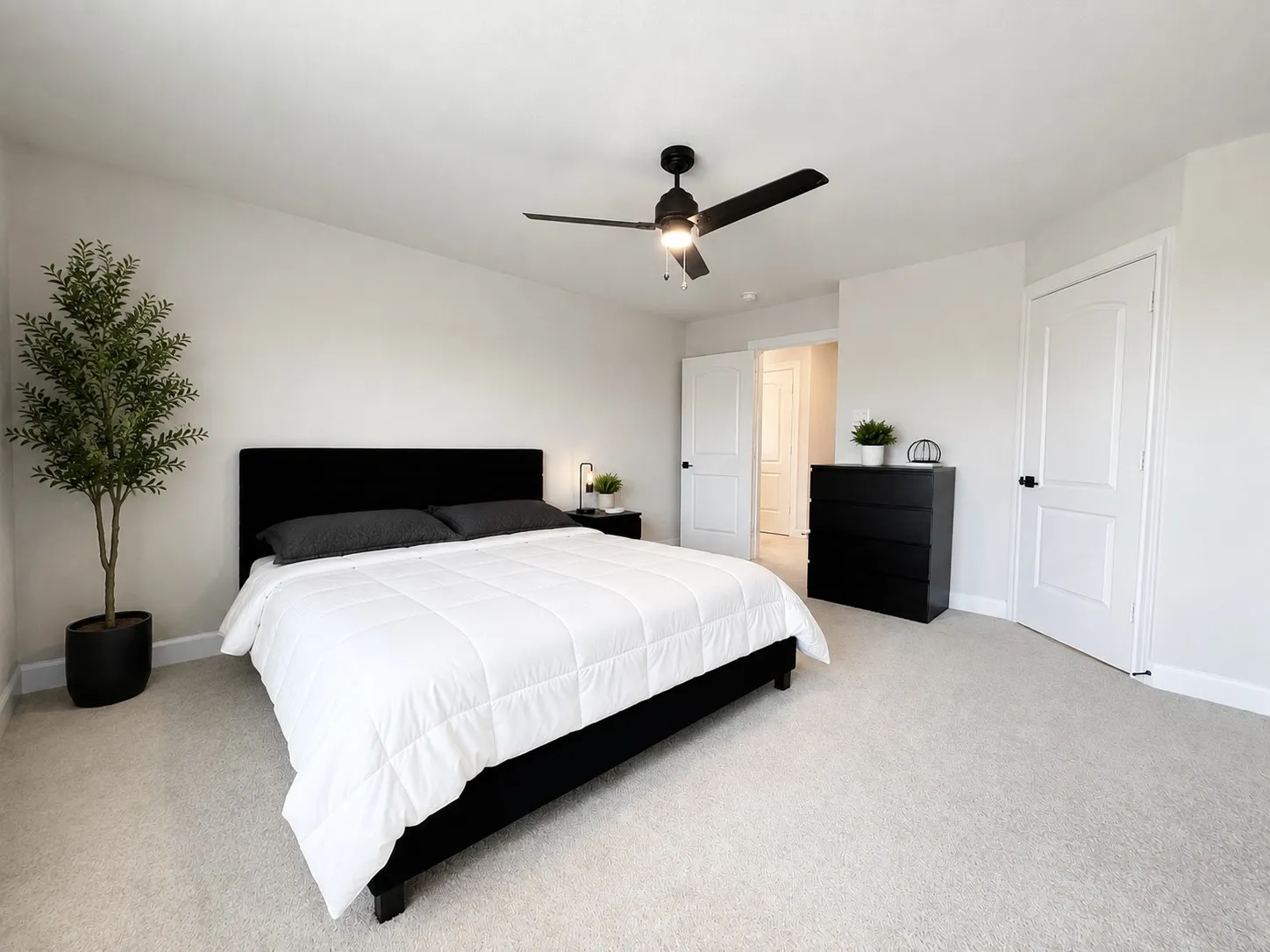 virtually staged to show potential furniture arrangemen