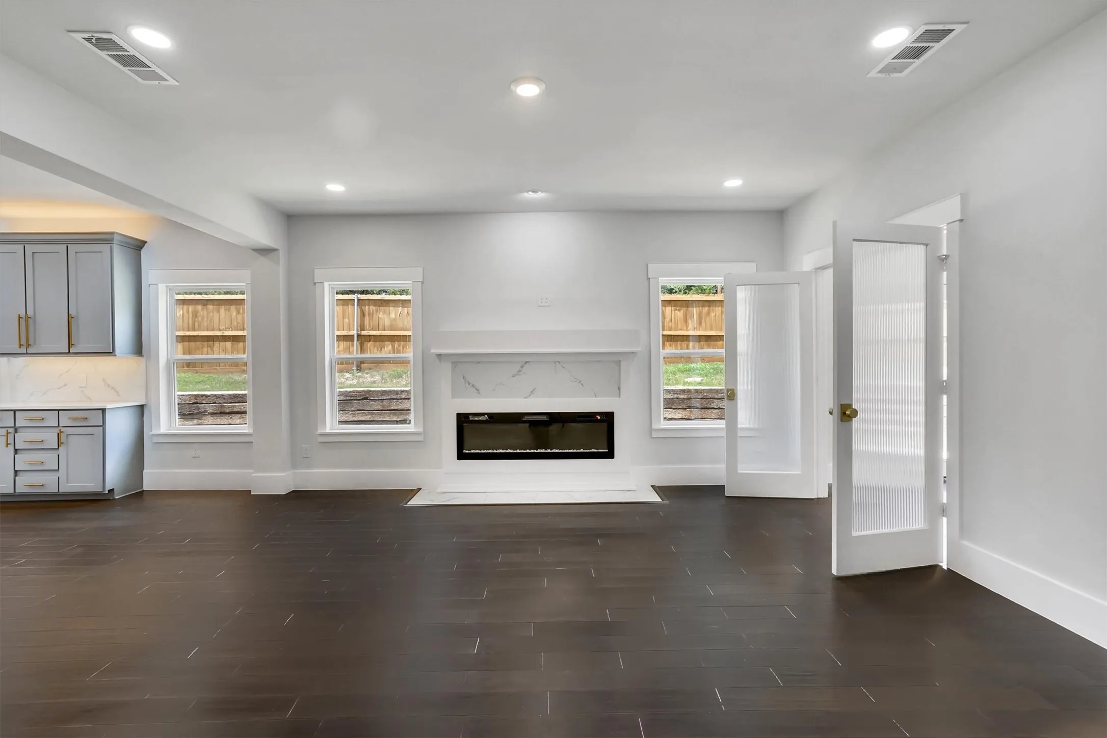 Electric custom built fireplace