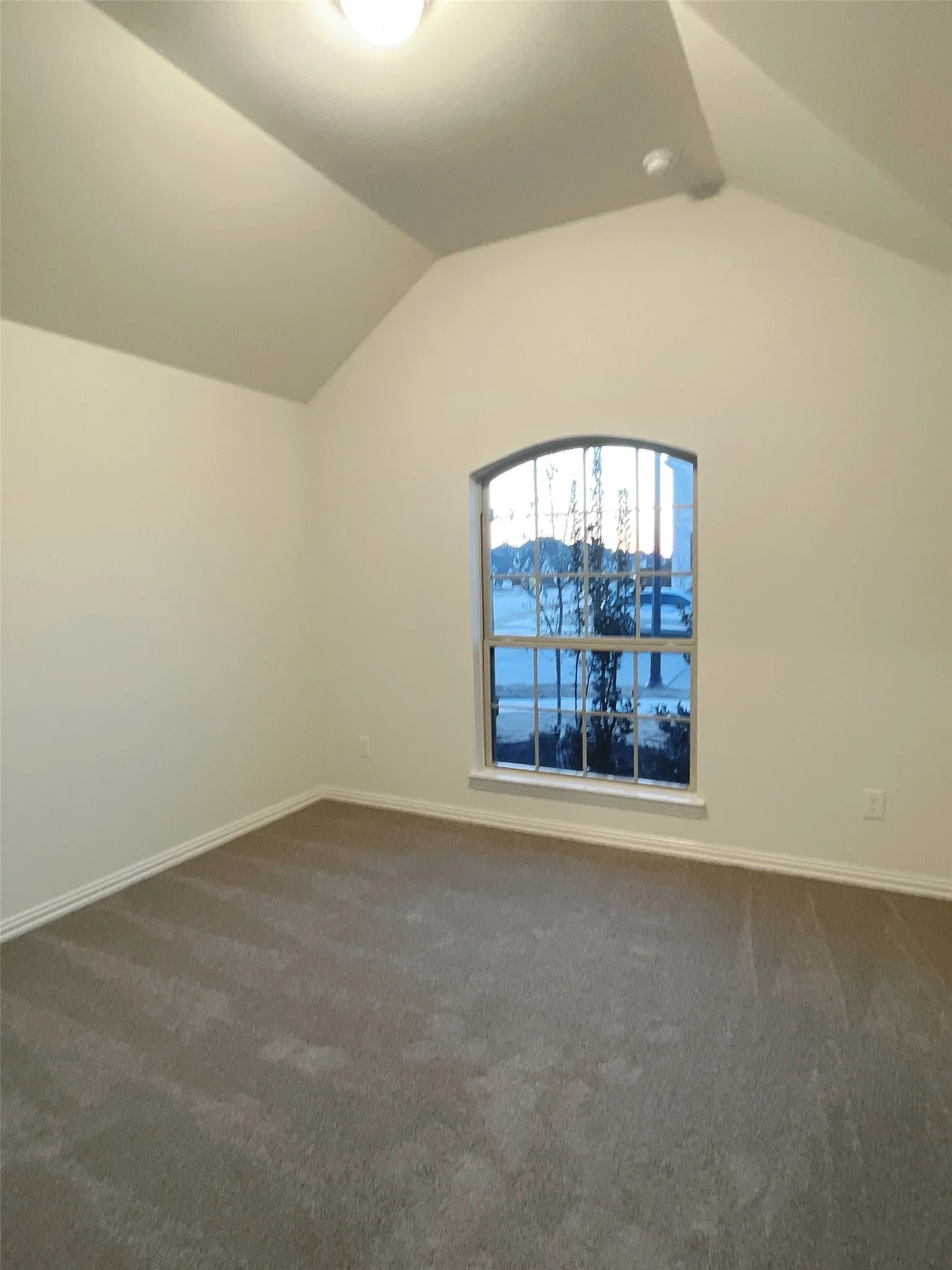 Bonus room featuring lofted ceiling, carpet, and baseboards