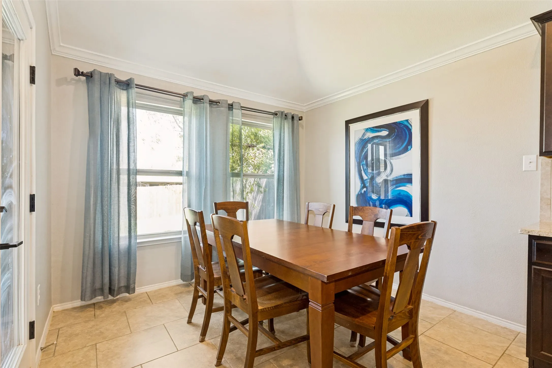 Spacious dining area
