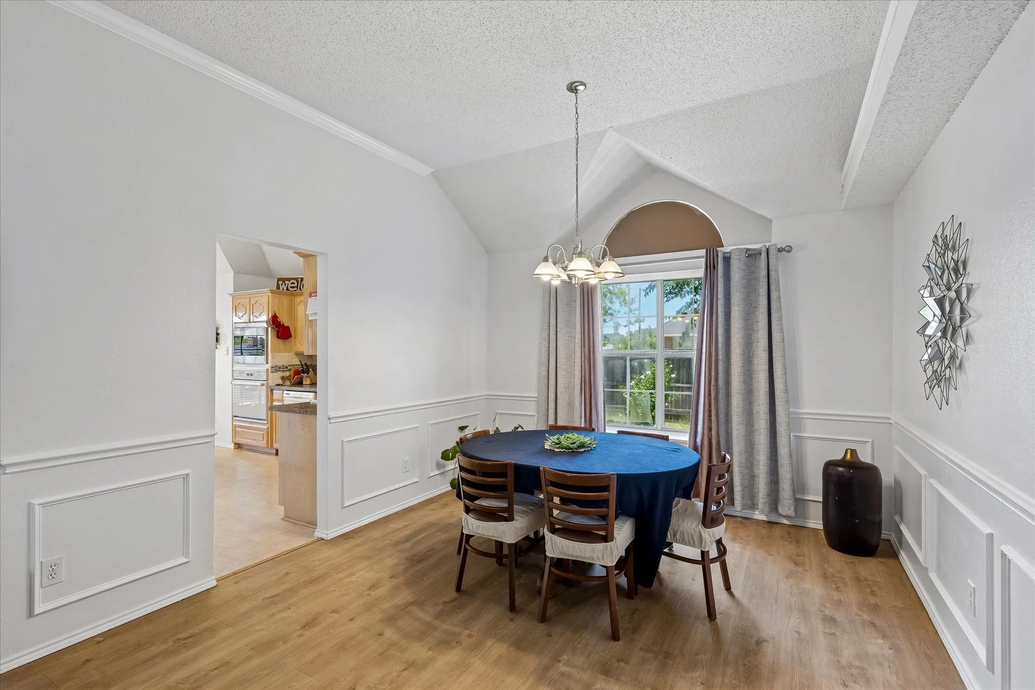 Dining Room is 11' x 12'.. Room for a bigger table if you need it.
