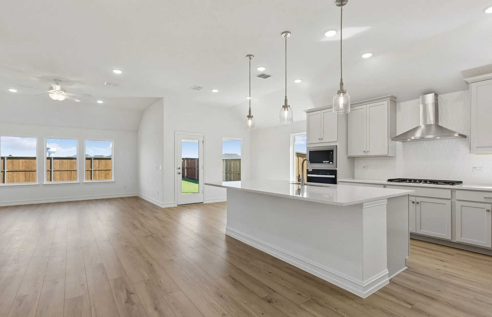 Abundant cabinet space in kitchen