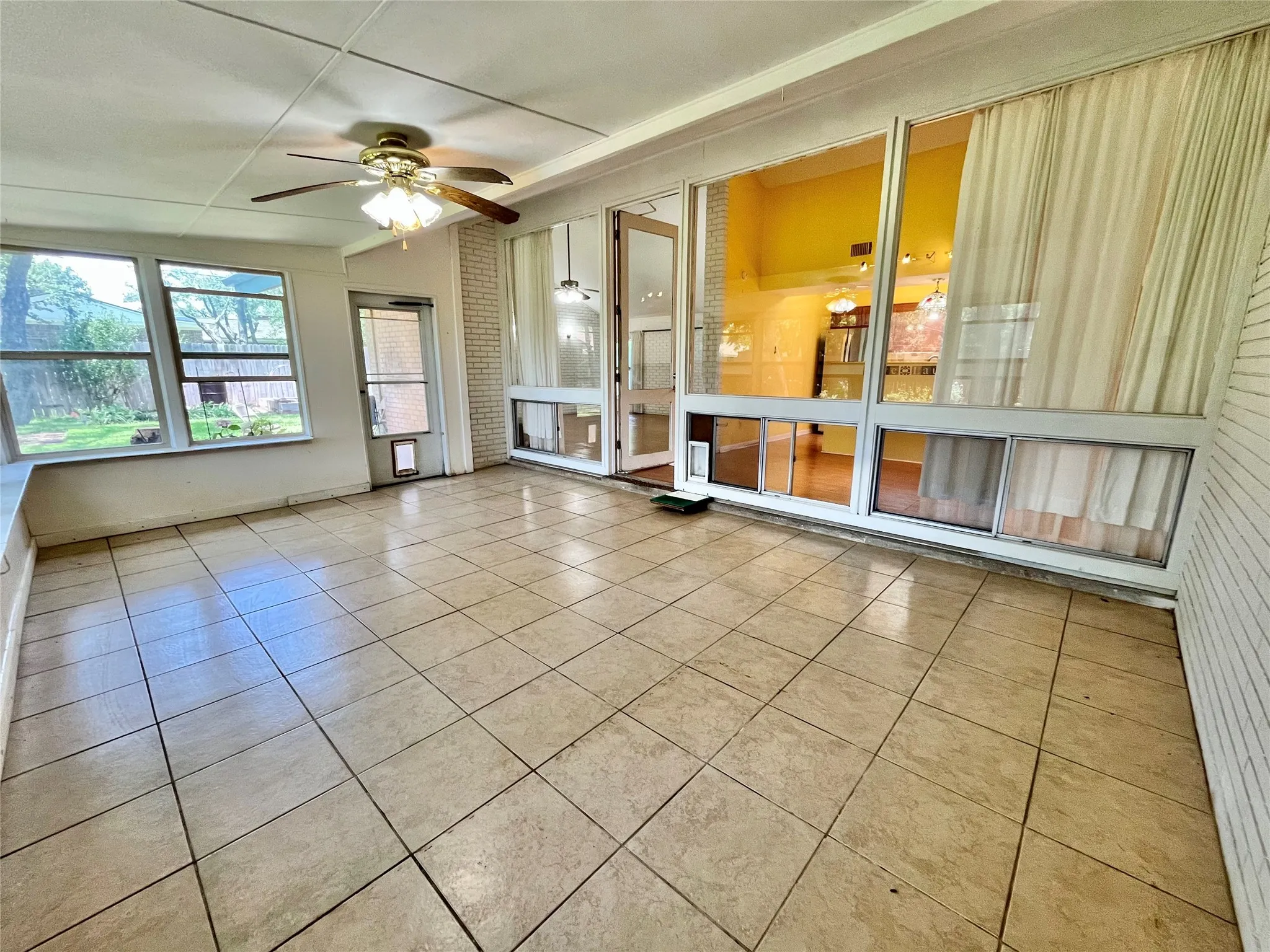 large enclosed patio area