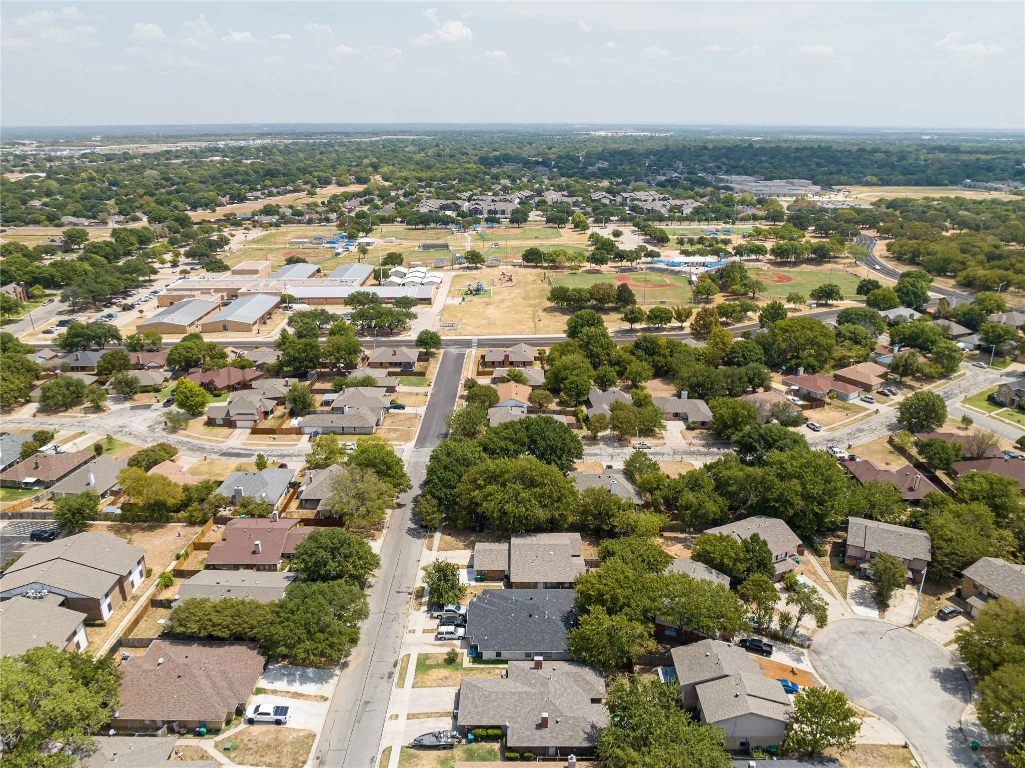 Drone / aerial view with a residential view