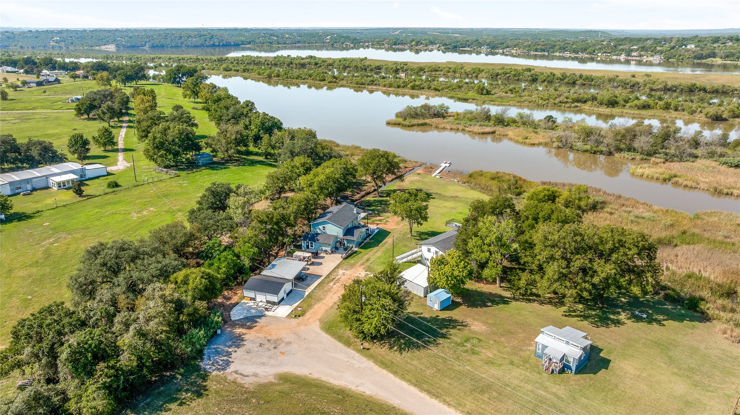 Bird's eye view of a large body of water