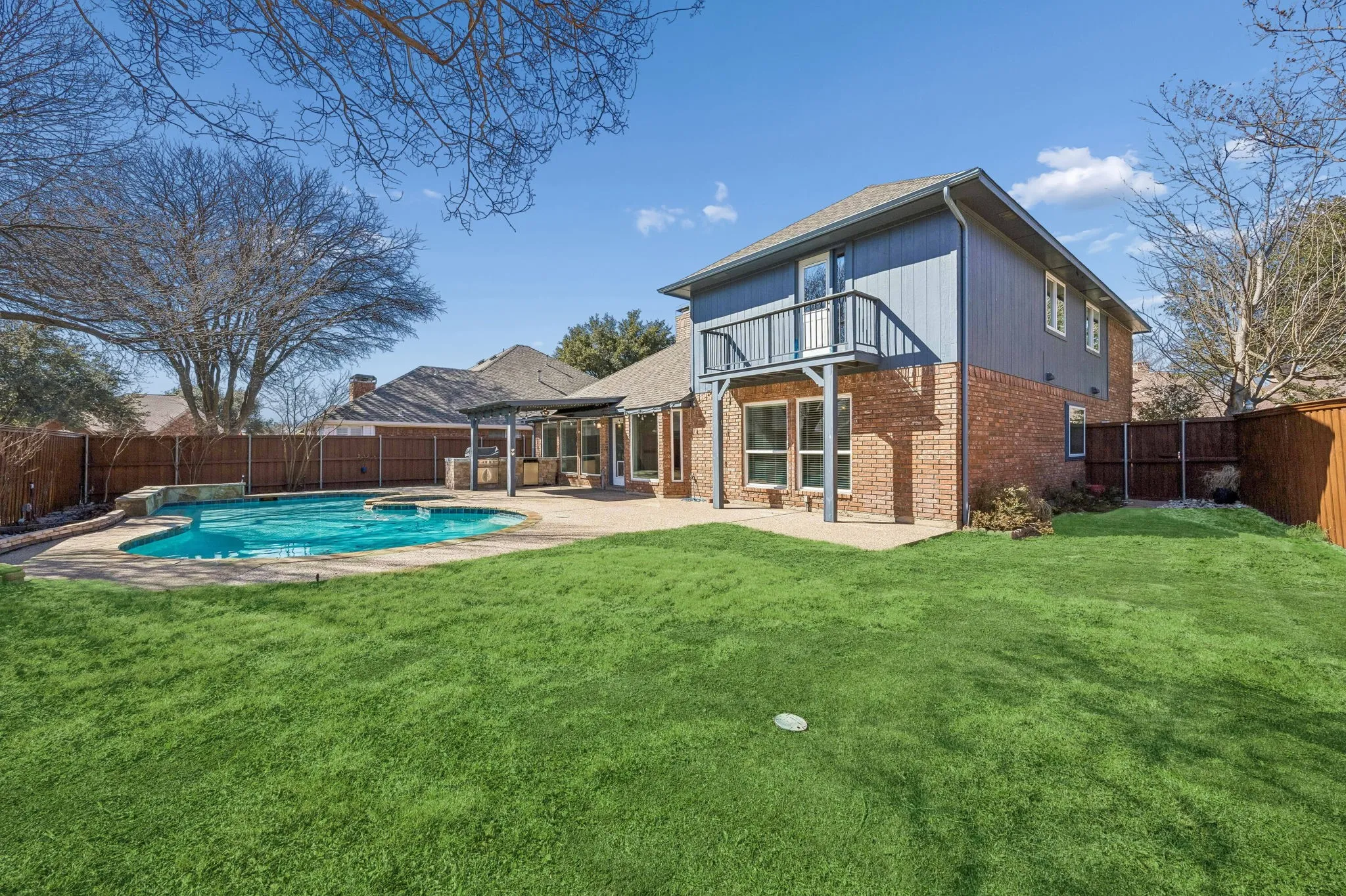 In addition to the pool, the yard is big enough for trampoline, play set, soccer goal, you name it.