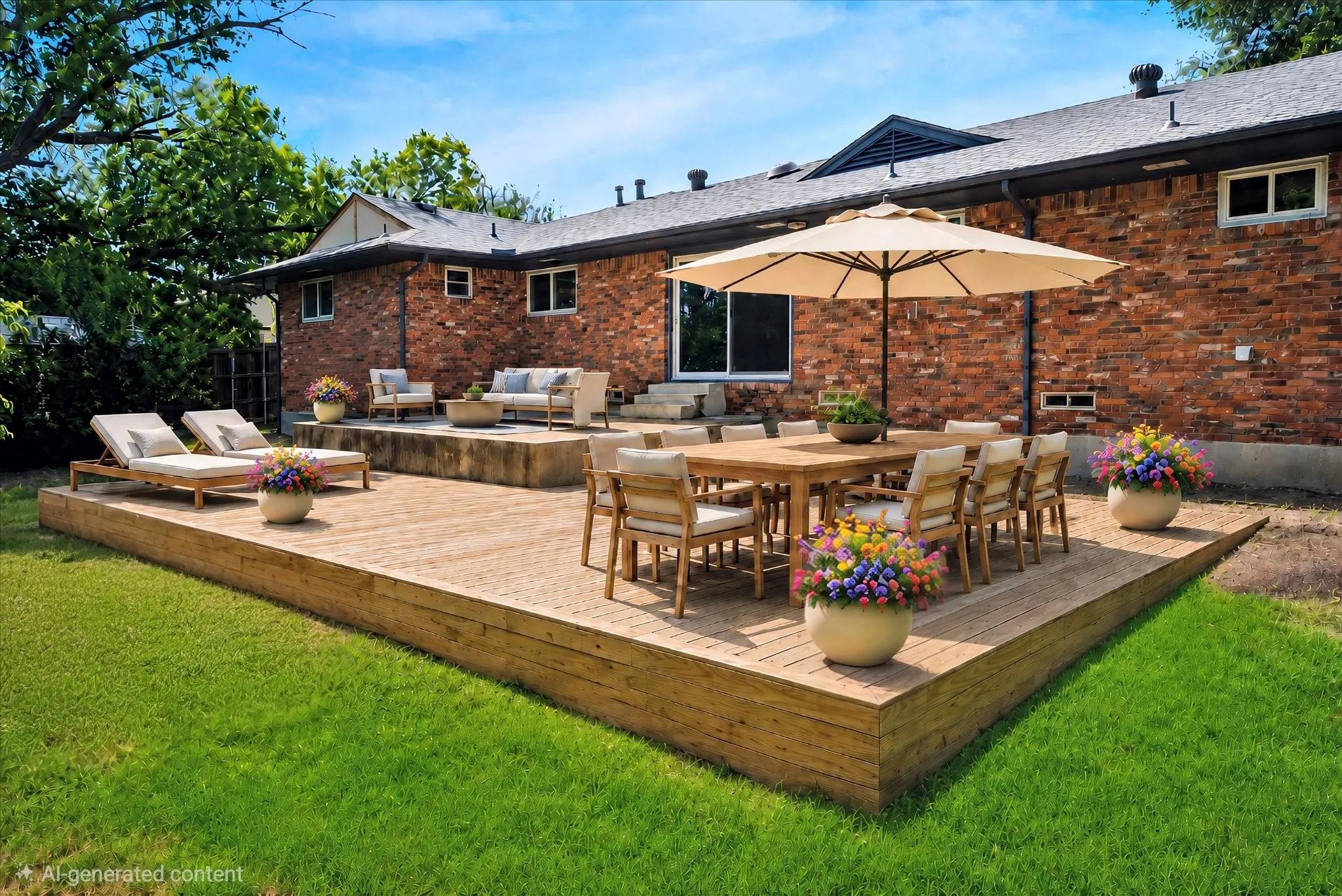 Virtually staged...imagine having this amazing outdoor space - and with incredible privacy.