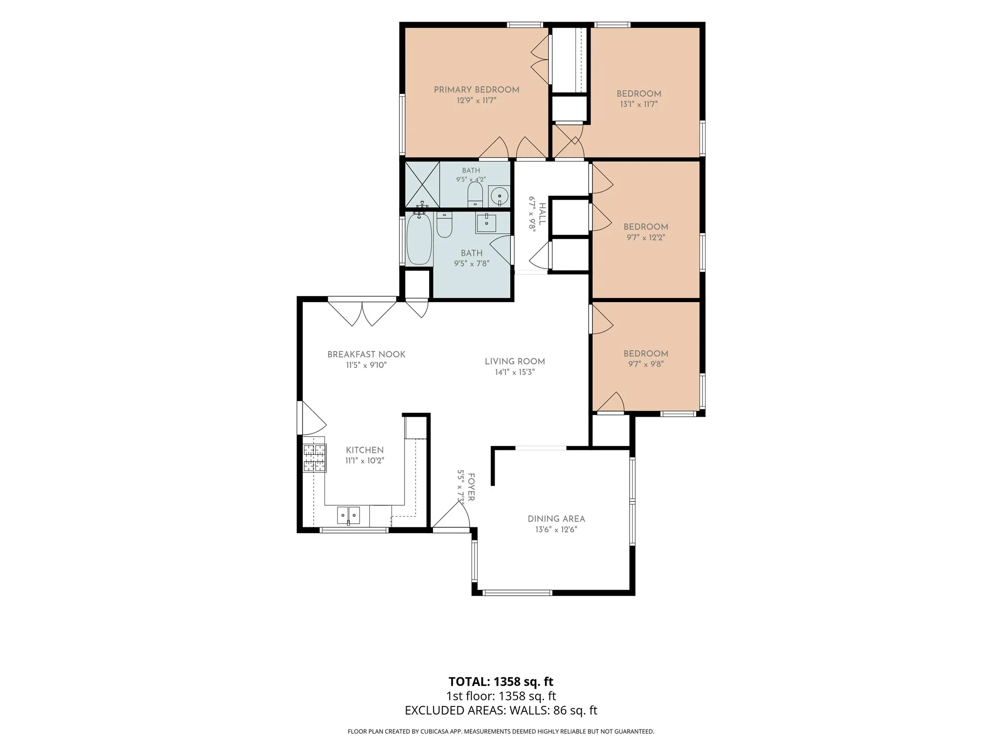 Two car garage is not included on the floor plan, but is off to the left of the kitchen.