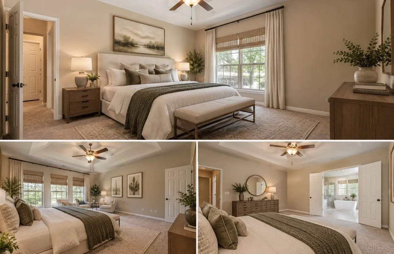 Virtually staged Primary Suite