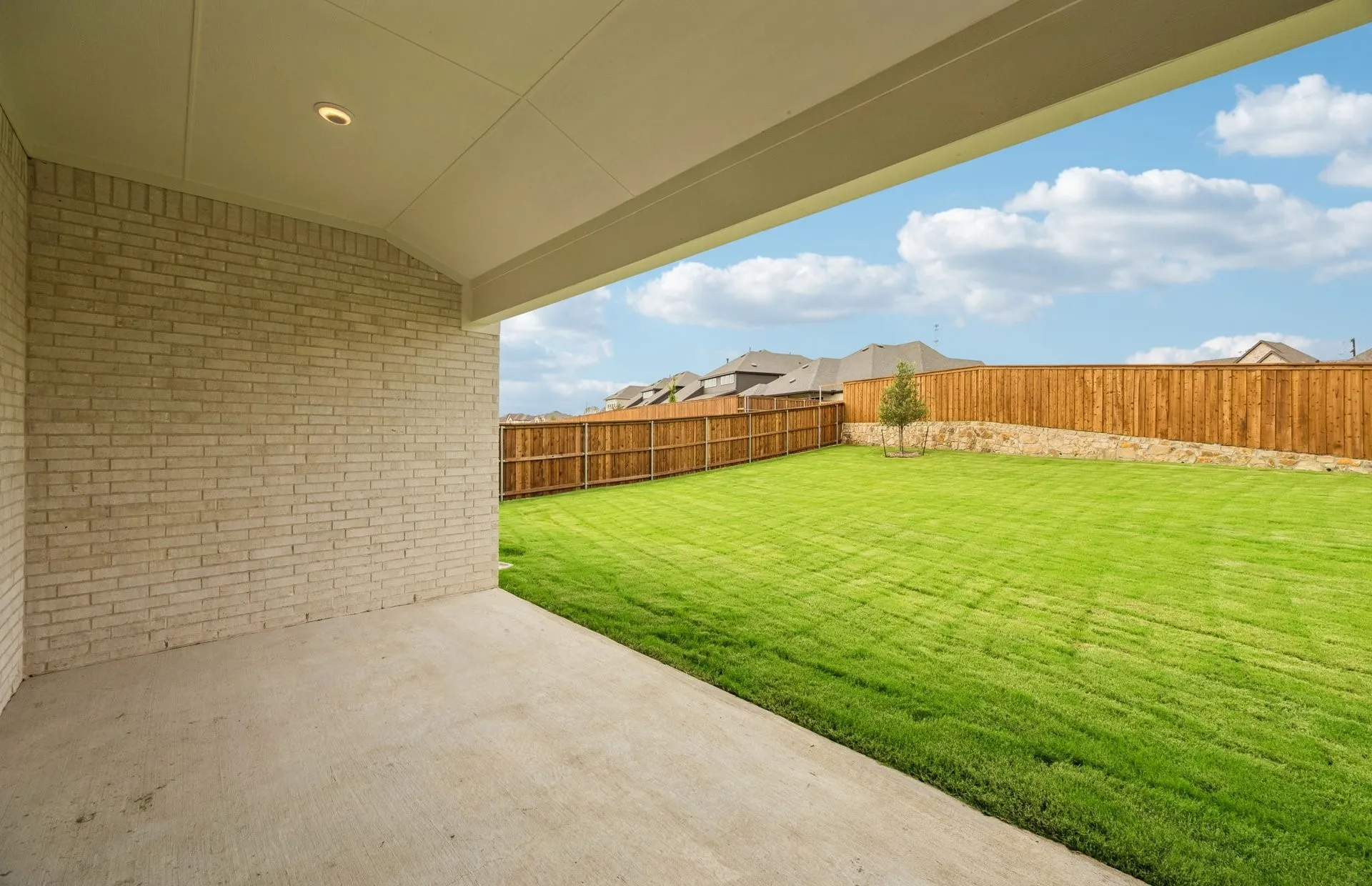Built-in covered back patio