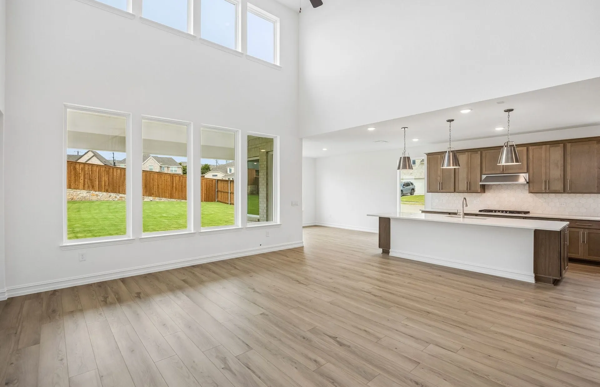View of kitchen from living room