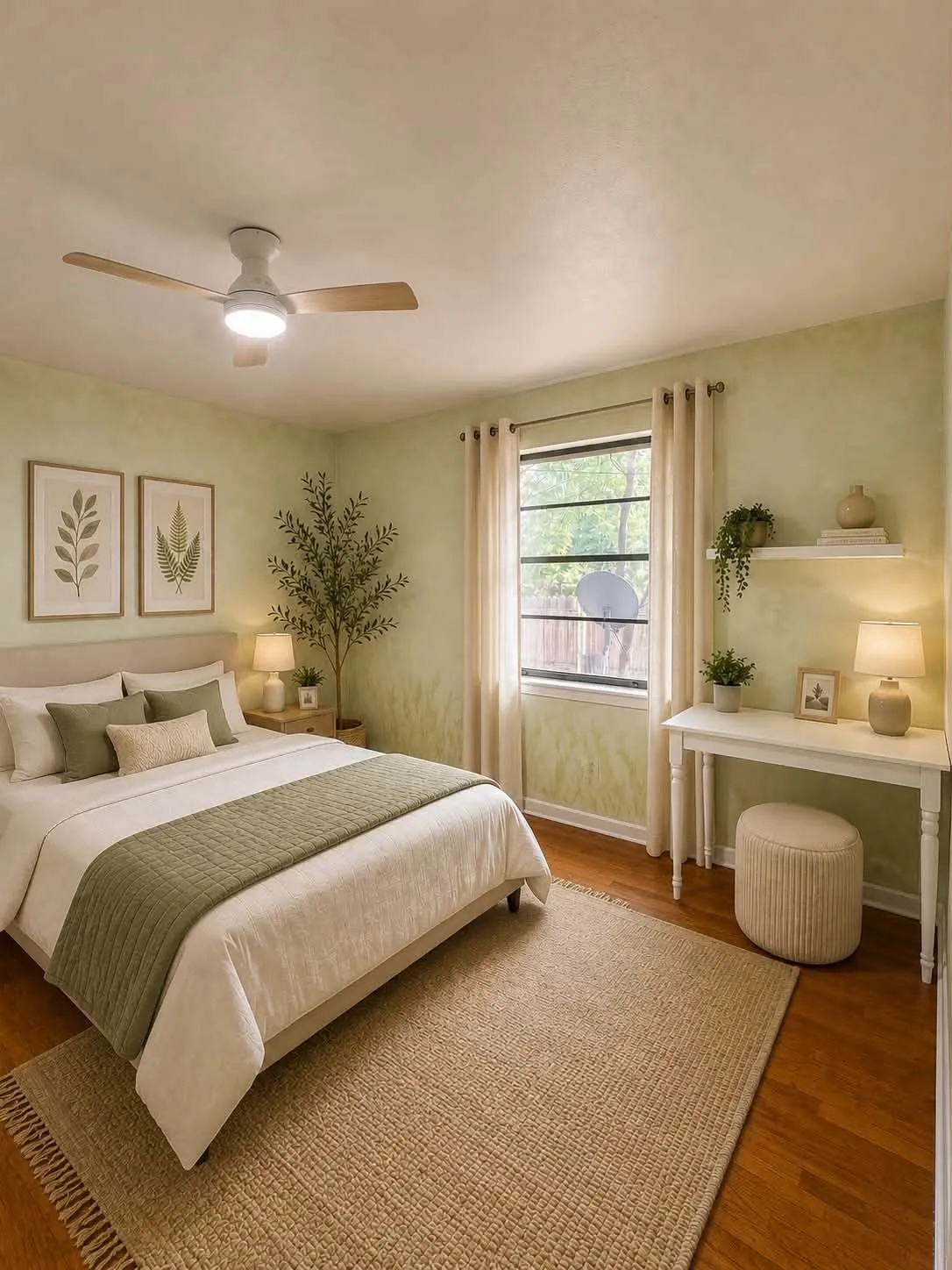 Hardwood-style flooring throughout