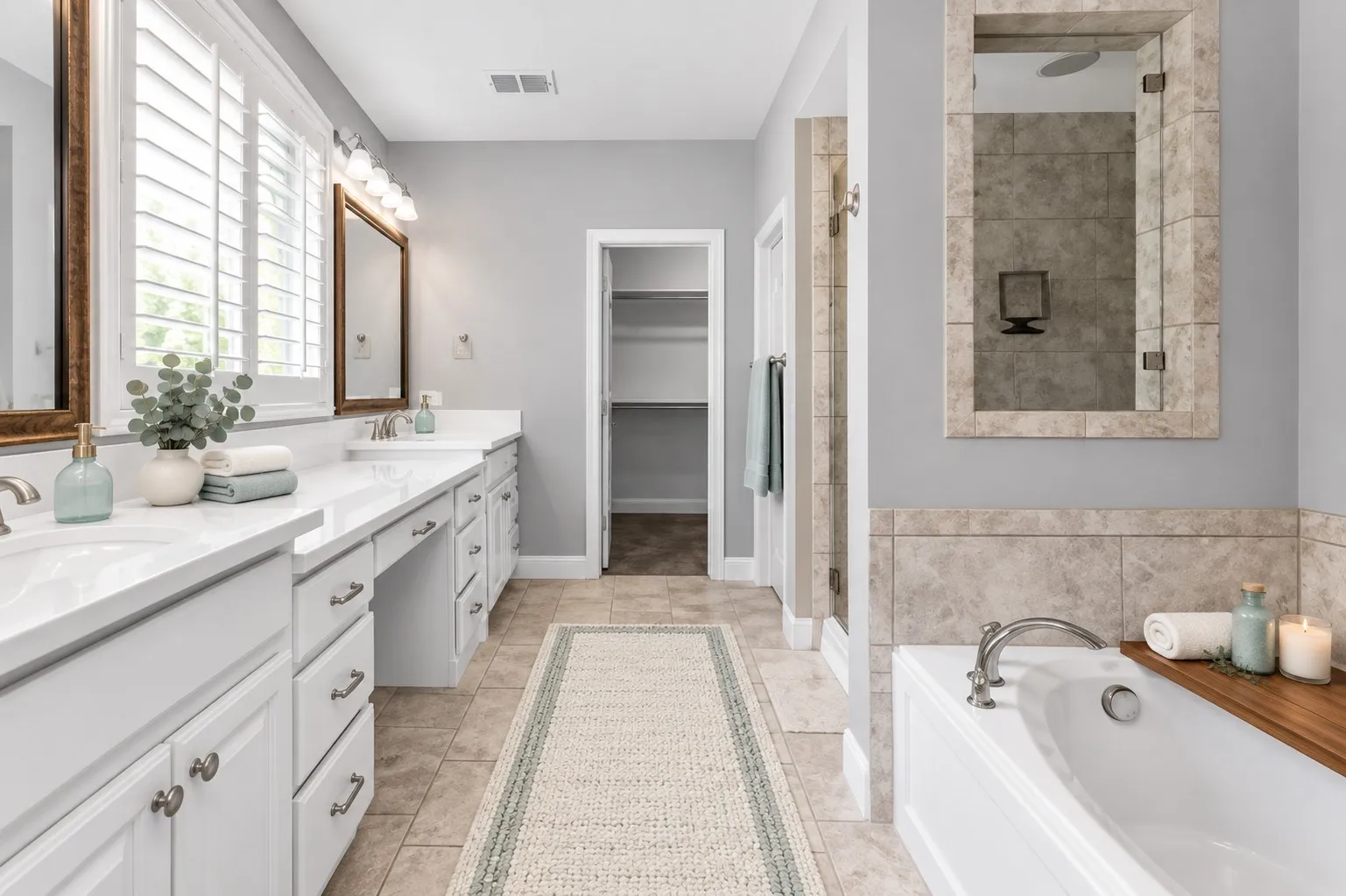 Virtually Staged Primary Bathroom