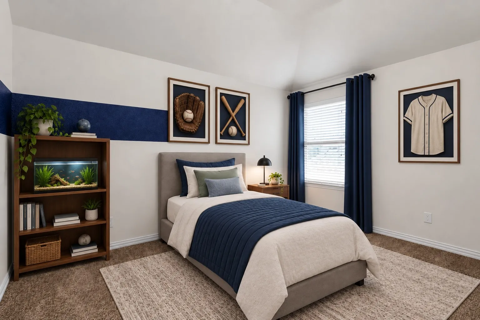 Virtually Staged Upstairs Left bedroom