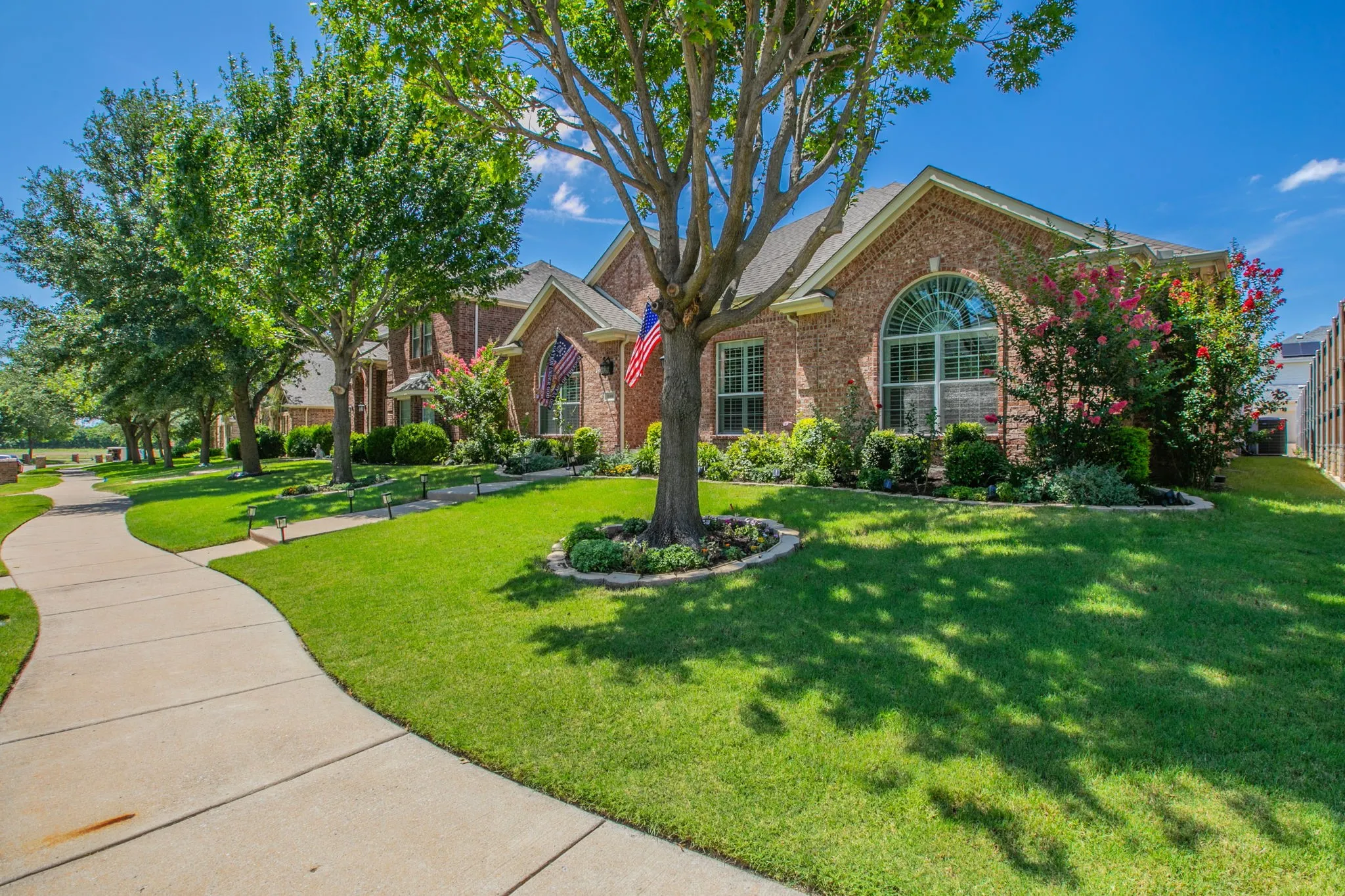 spacious lot w mature trees