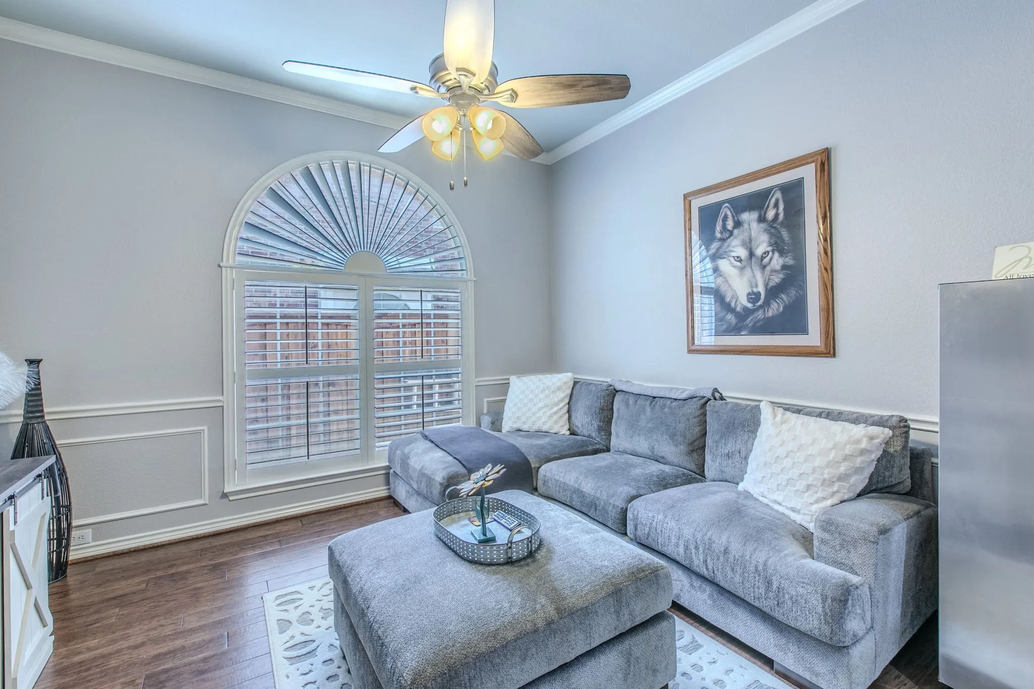 media room w shutters