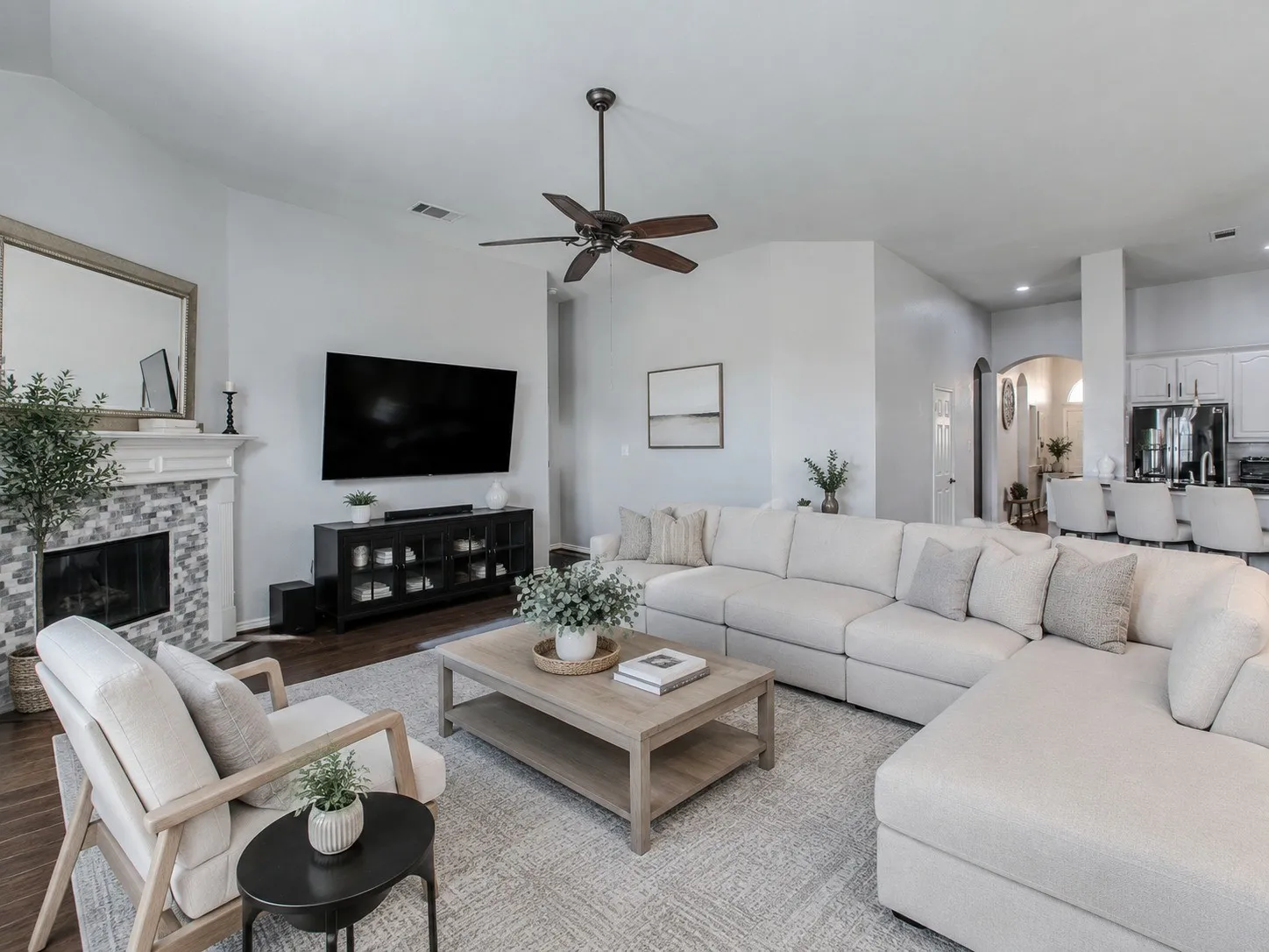 virtually staged living room furniture