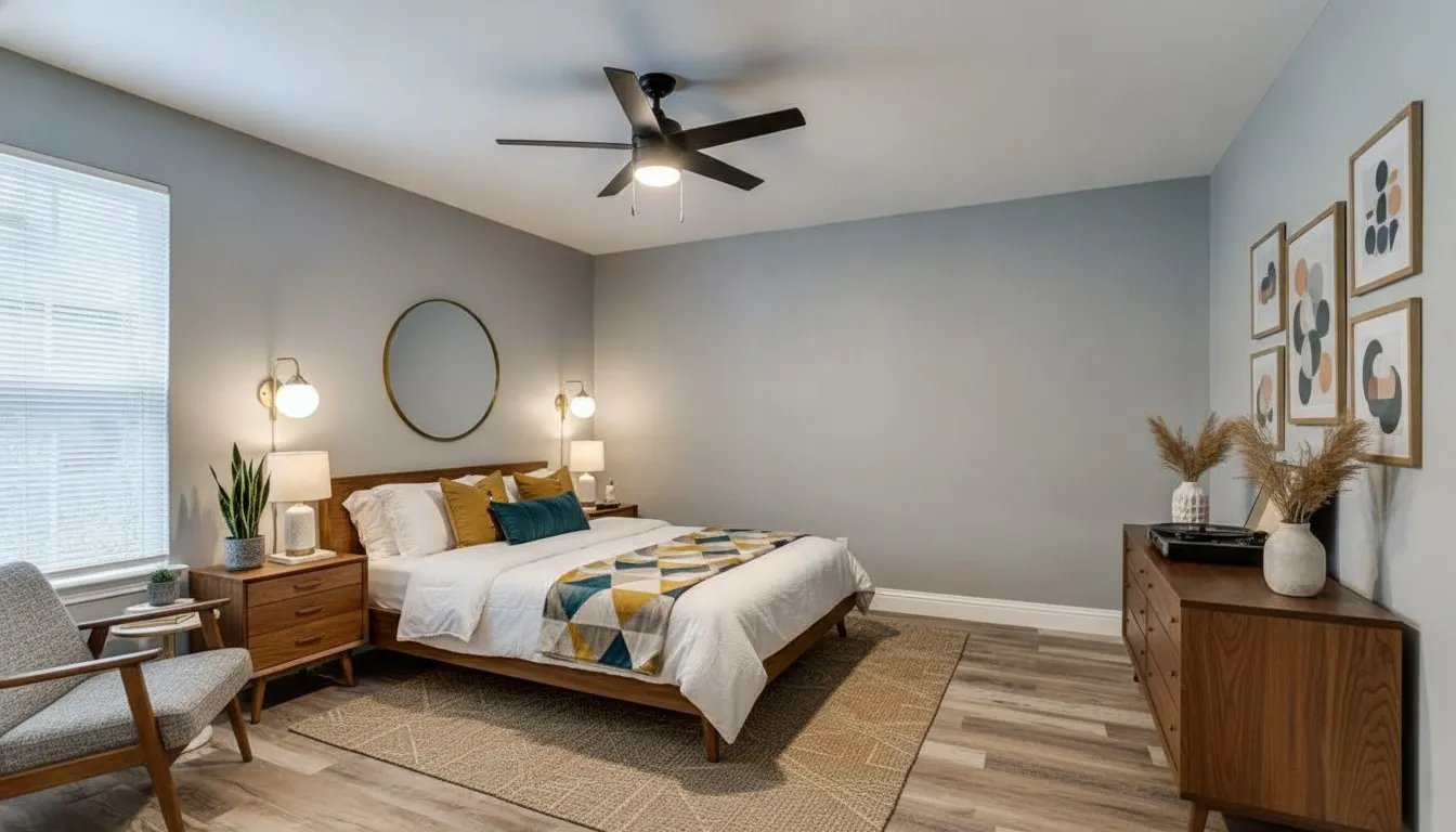 Virtually staged bedroom