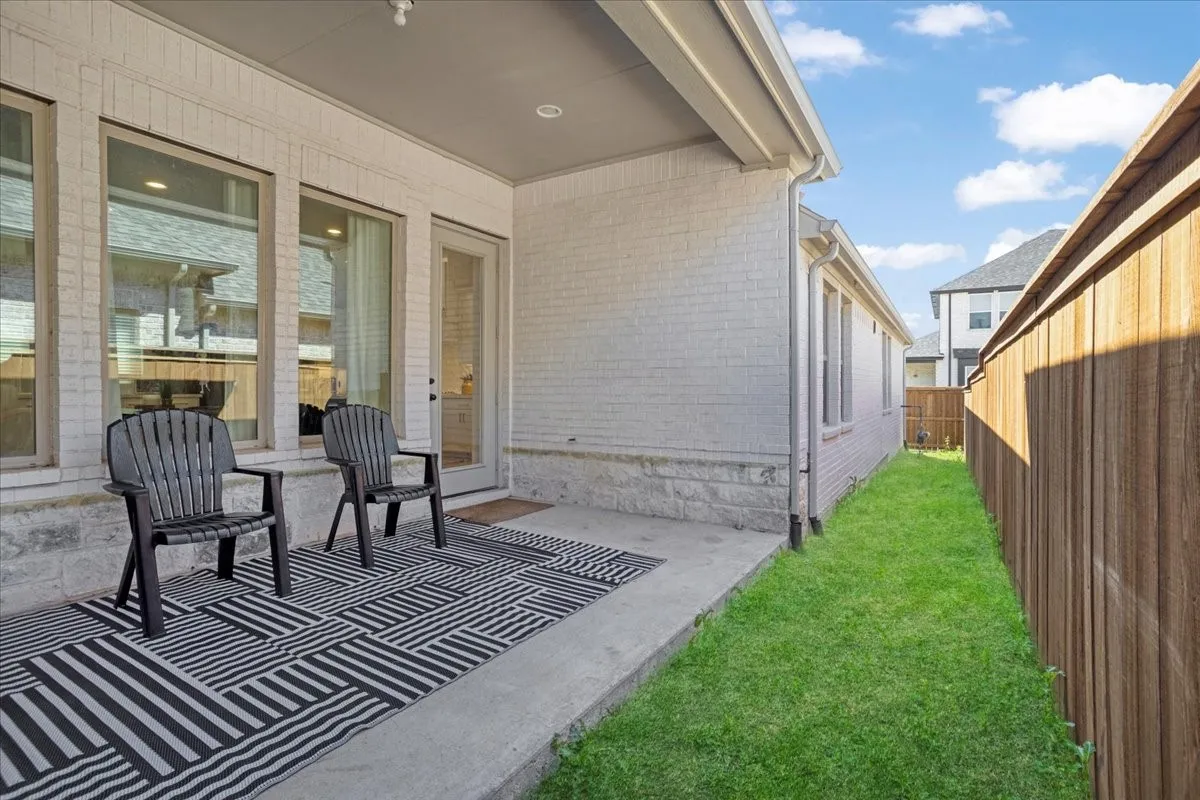 Covered patio for your morning coffee!