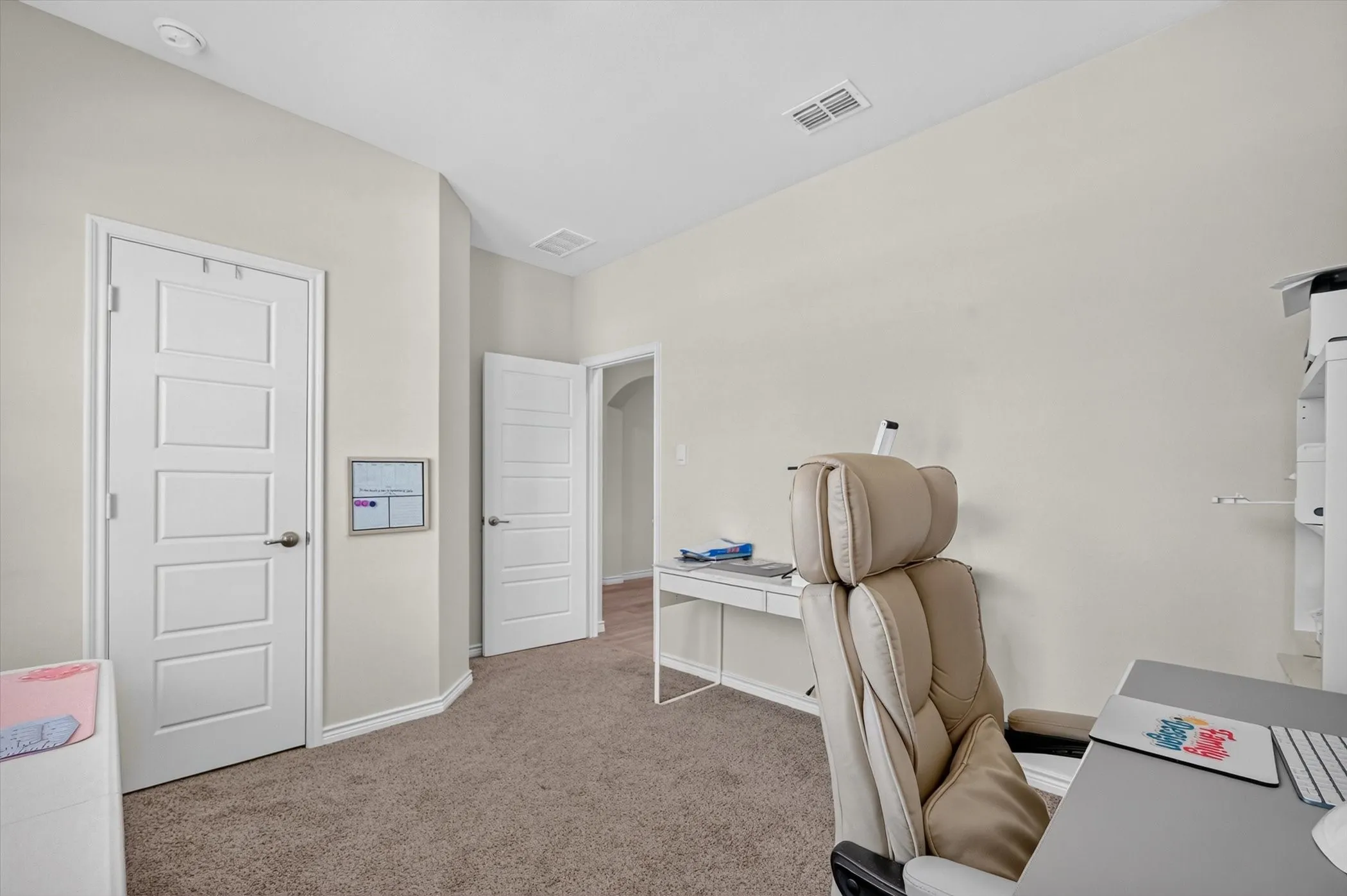 bedroom being used as office