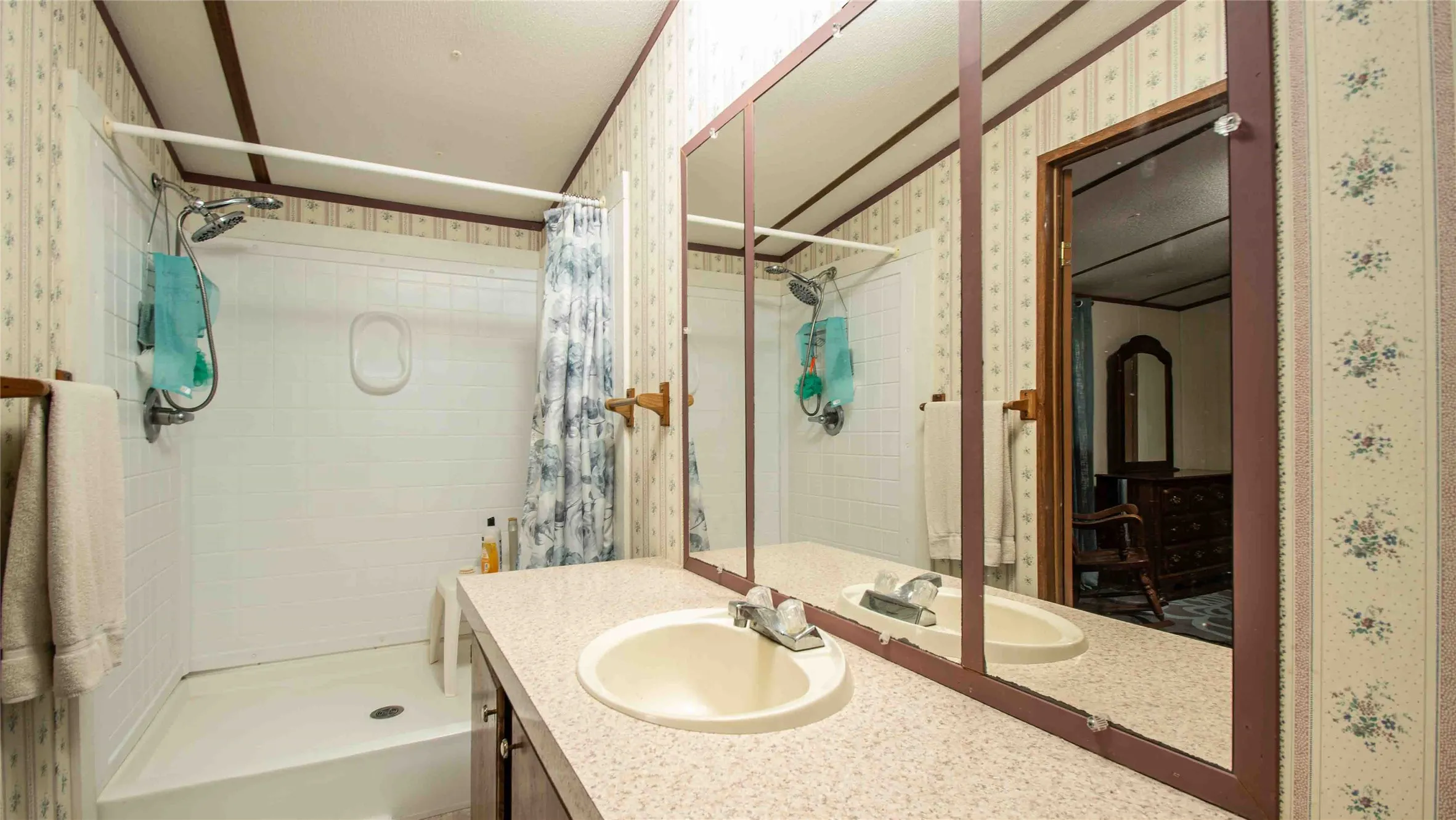 master bath with large walk in shower