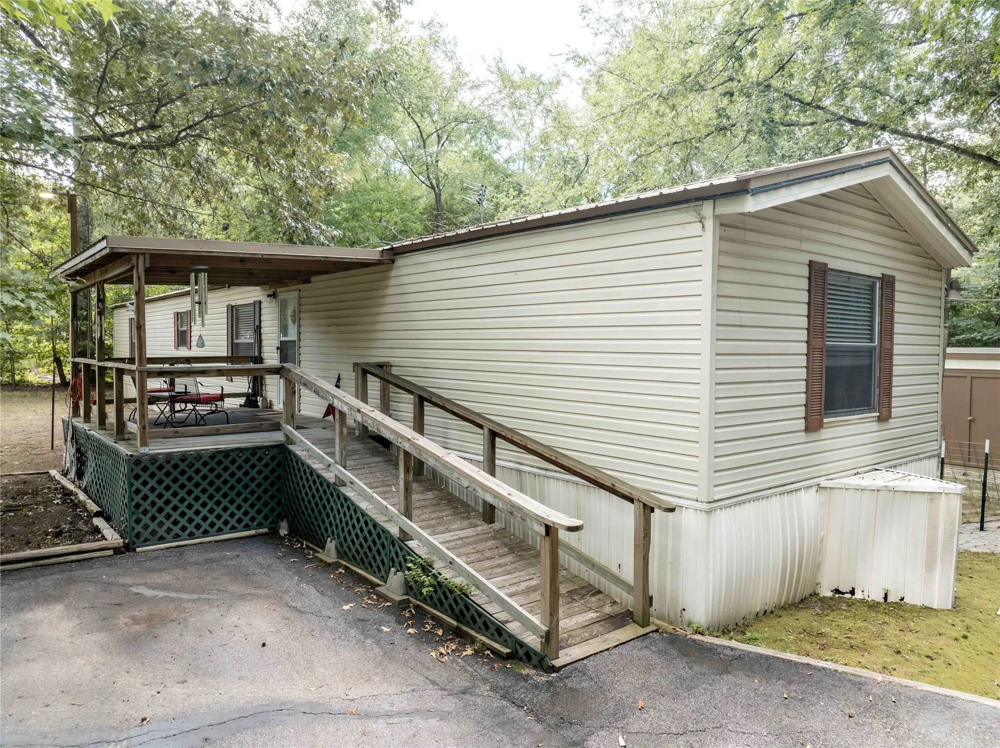 ramp leads up to front porch