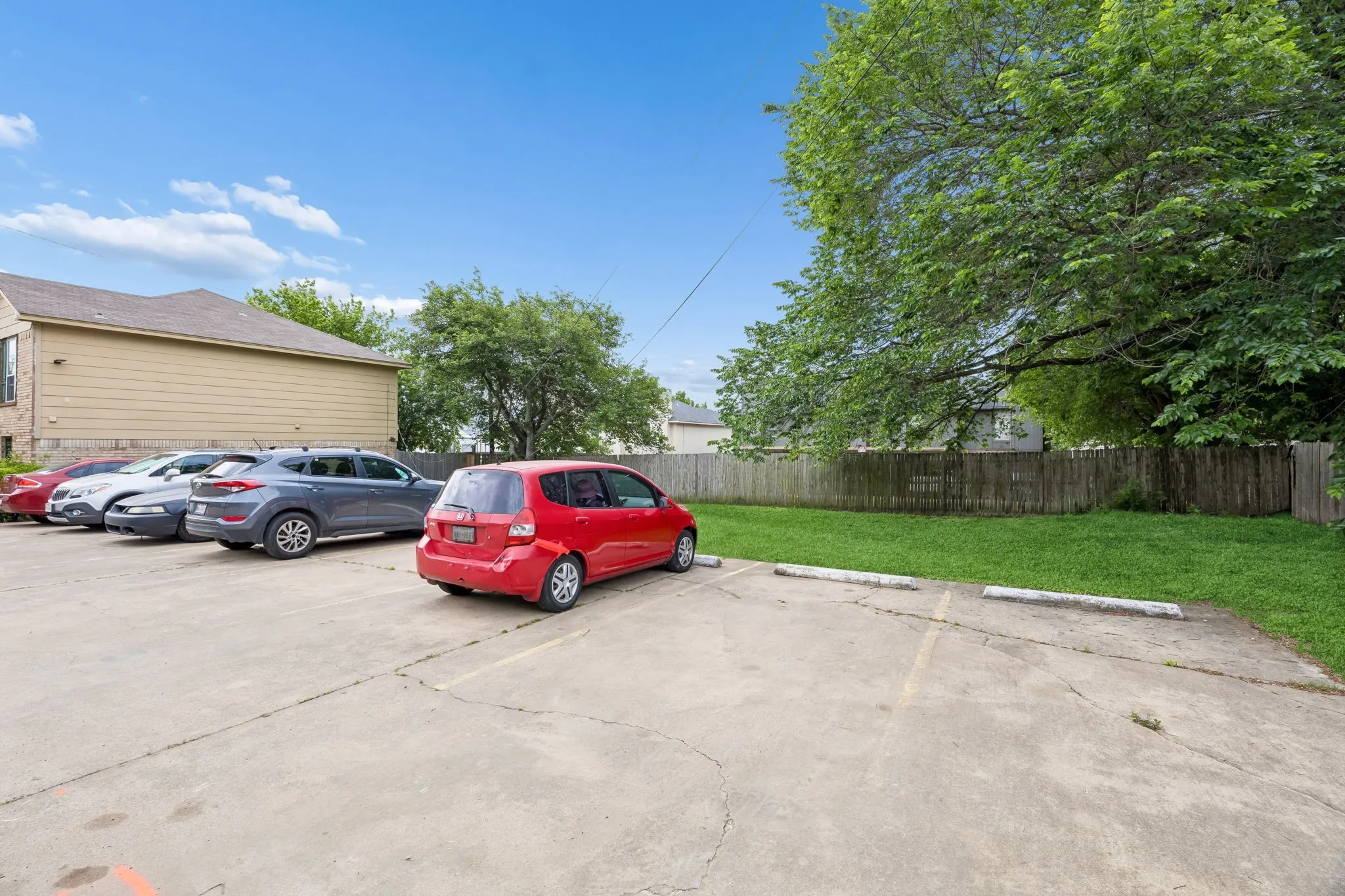 Private parking lot located in rear of building