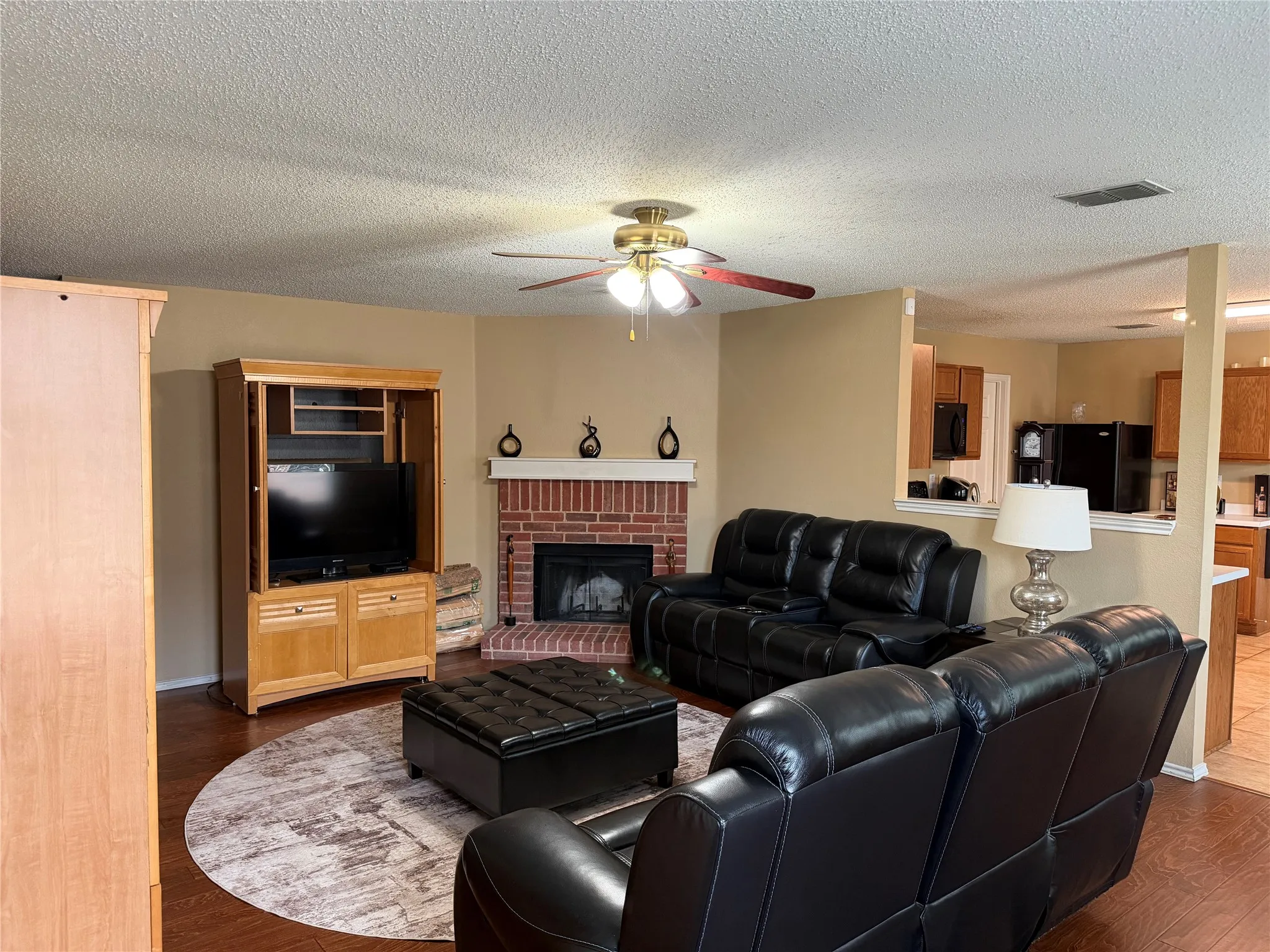 Open Concept living area with firplace