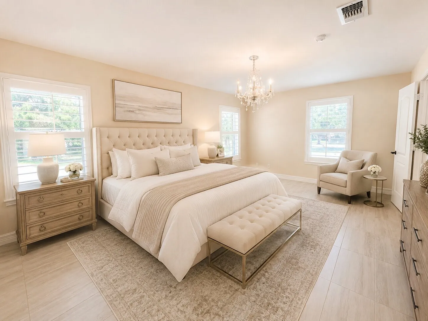 Primary bedroom is virtually staged