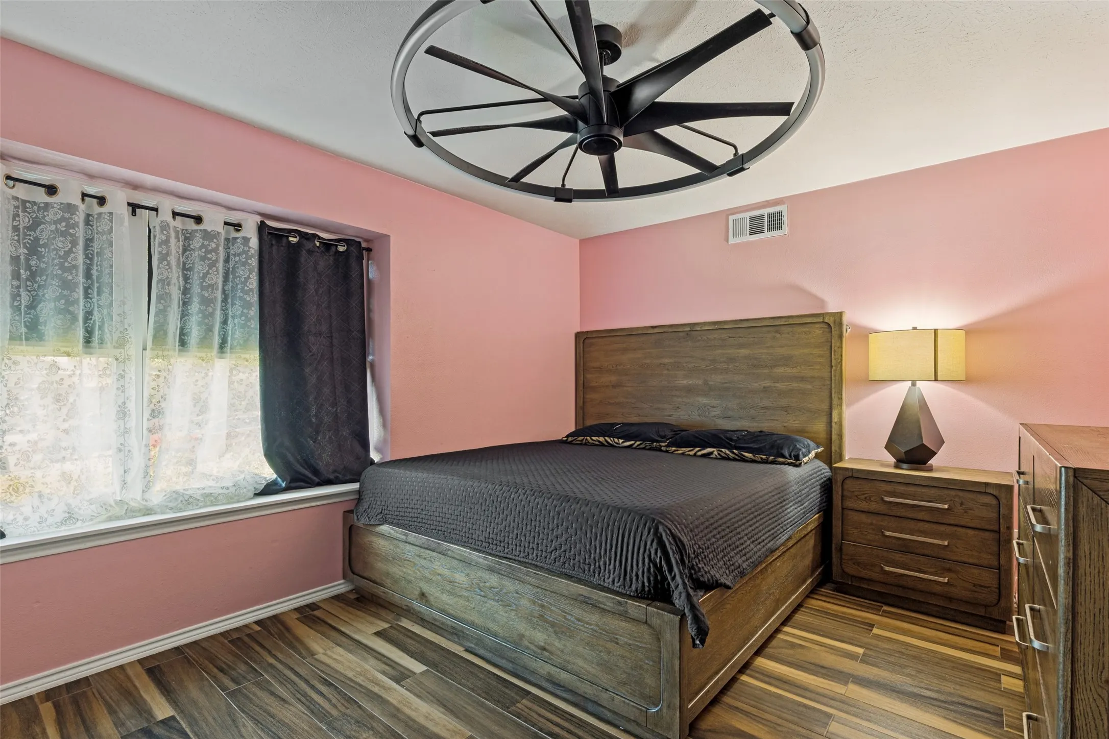Wood-finish flooring throughout