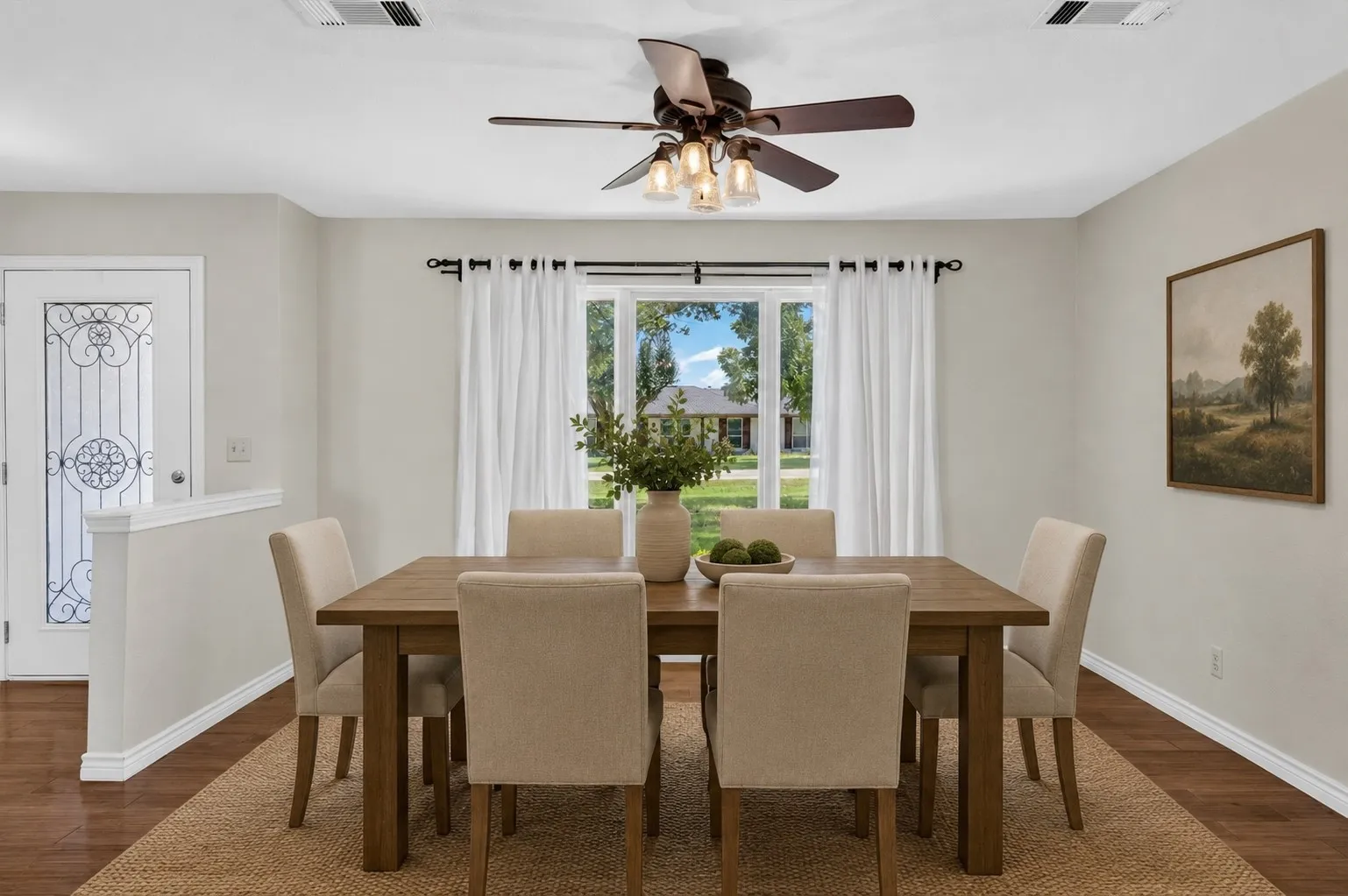 virtually staged dining room