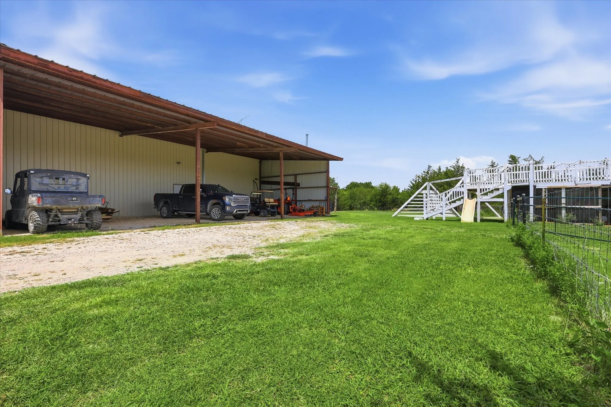 Carport area off of worshop