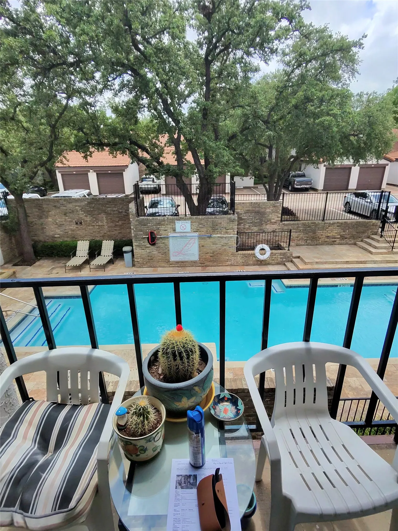 Pool view from front door