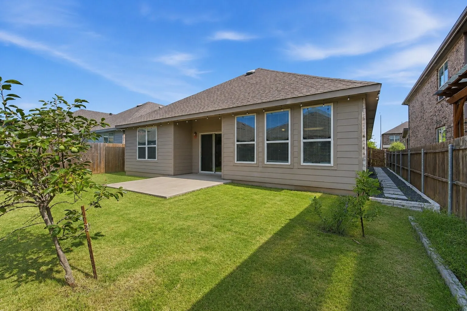 Large Yard with covered patio