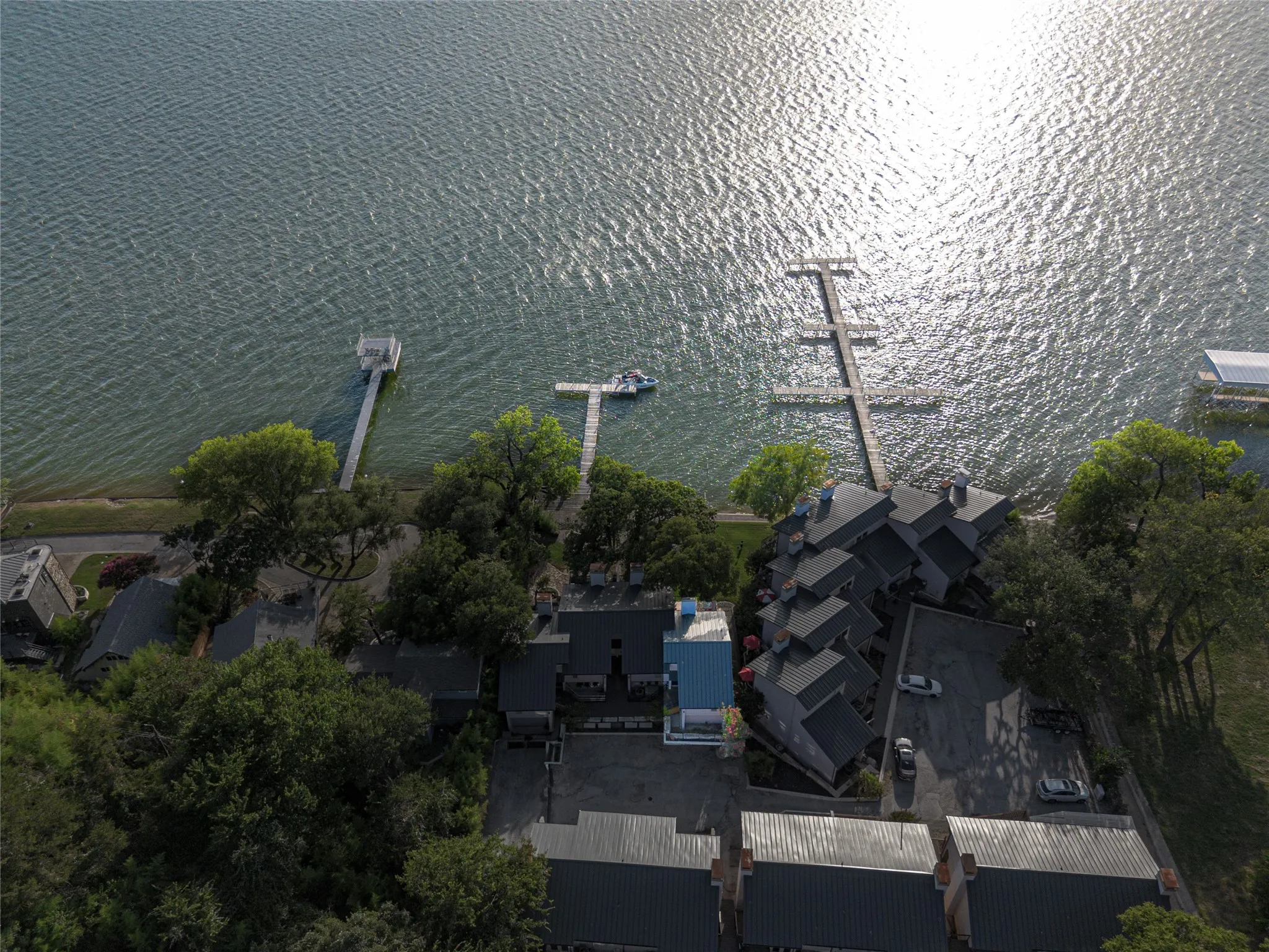 Two community docks provide effortless access to endless open water on Eagle Mountain Lake.