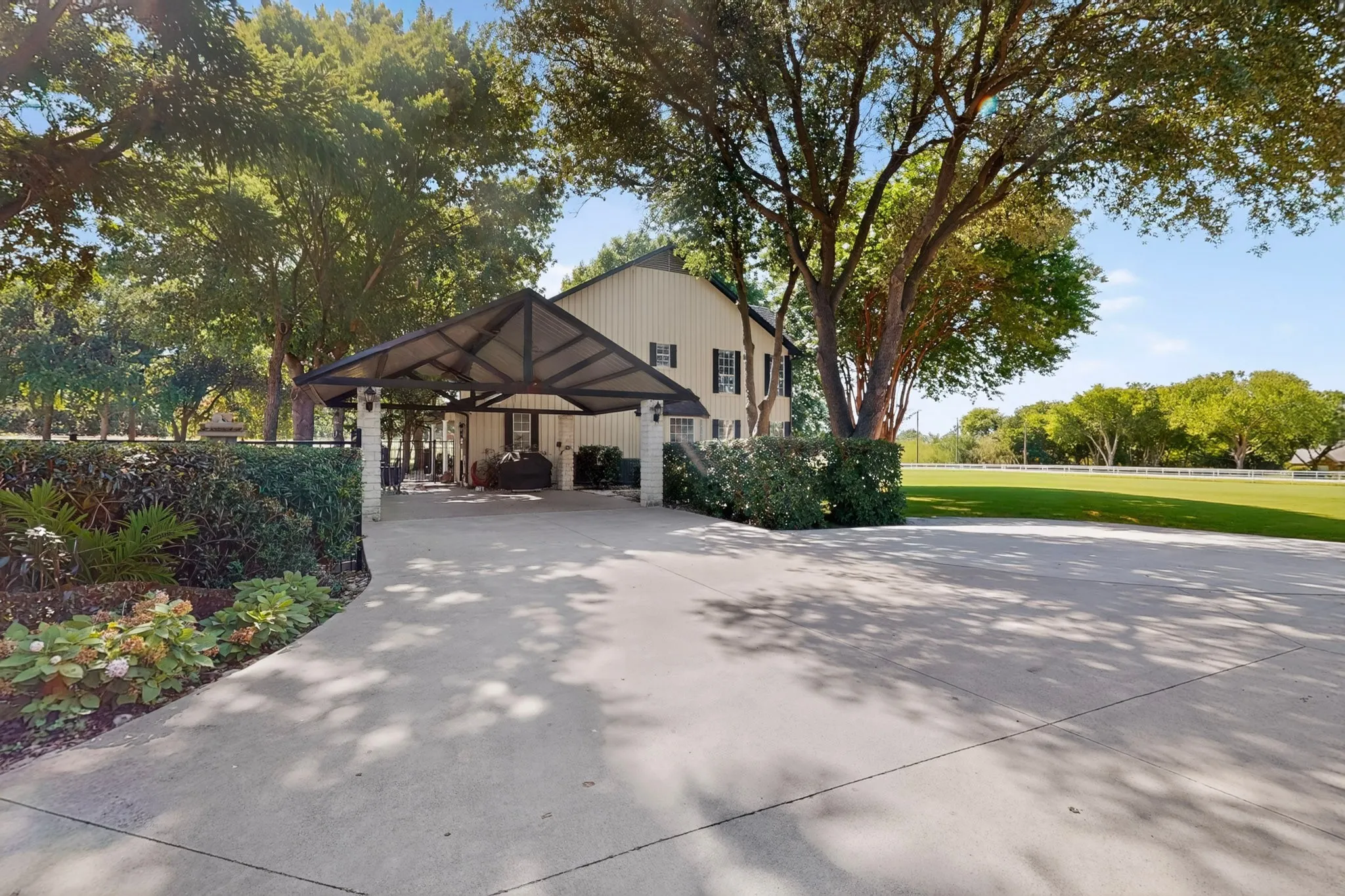 Carport next to the backdoor entry