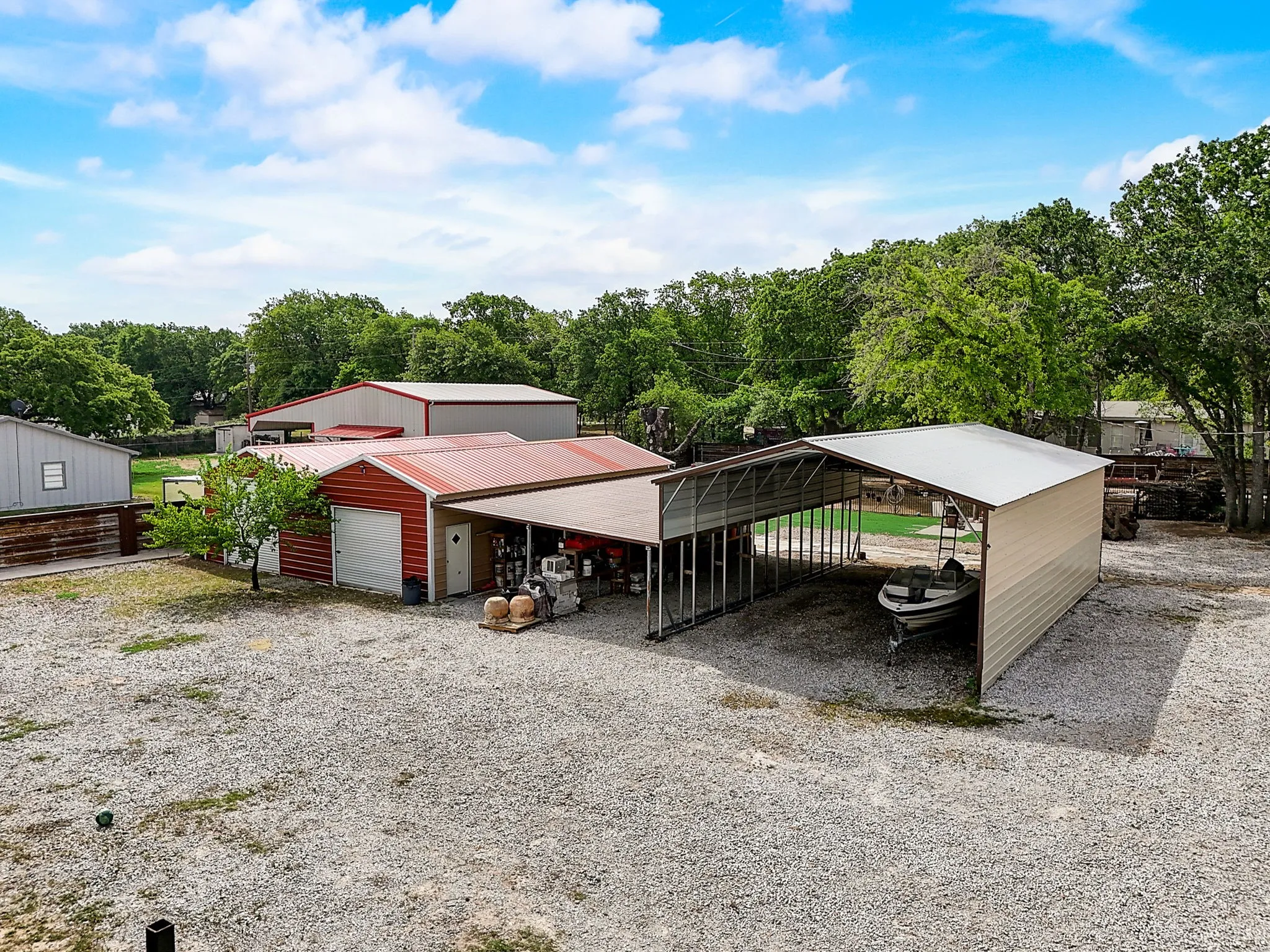 Carport, Metal buildings used to store RV, etc.