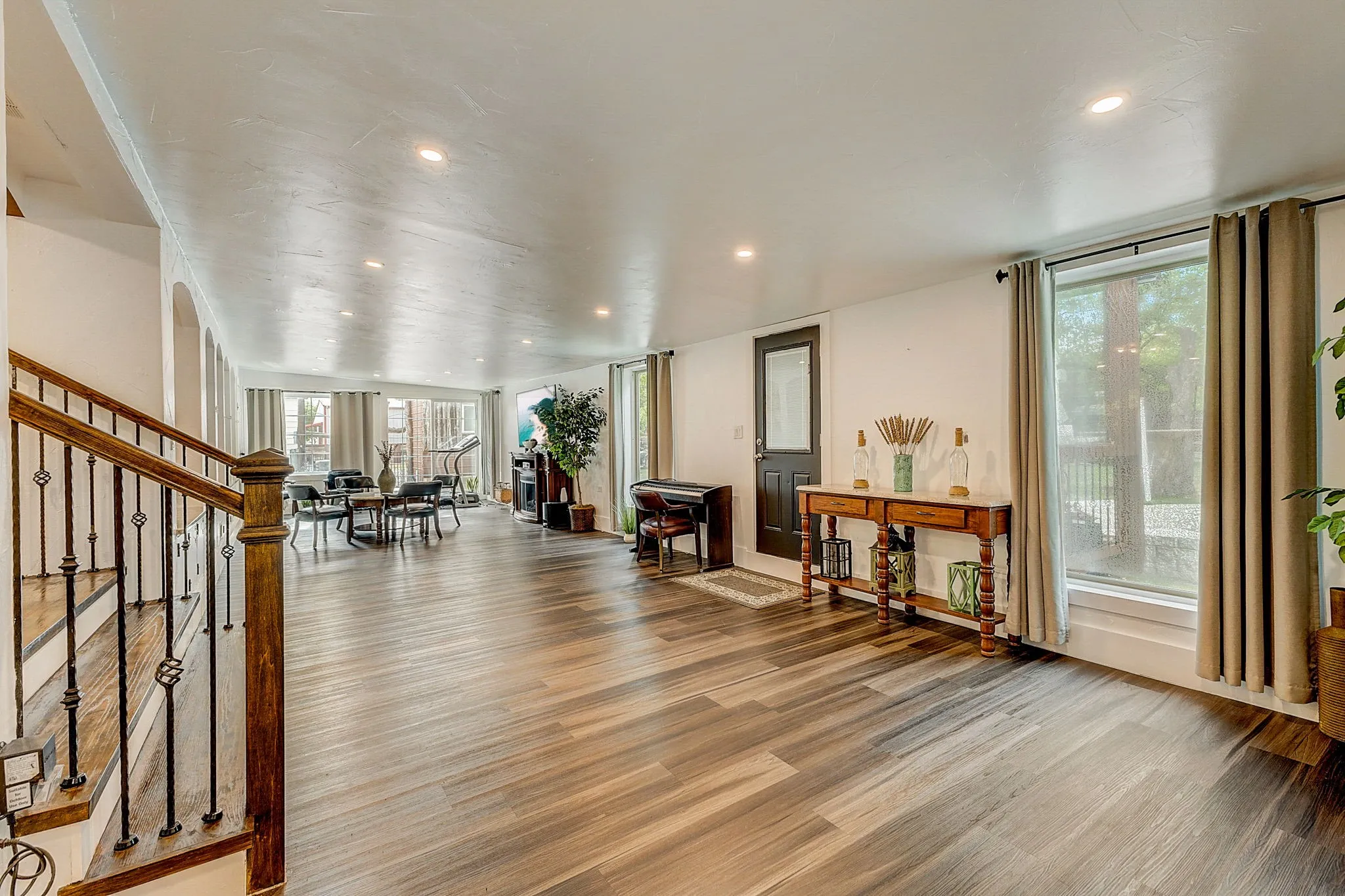 Large open Living room featuring luxury vinyl flooring