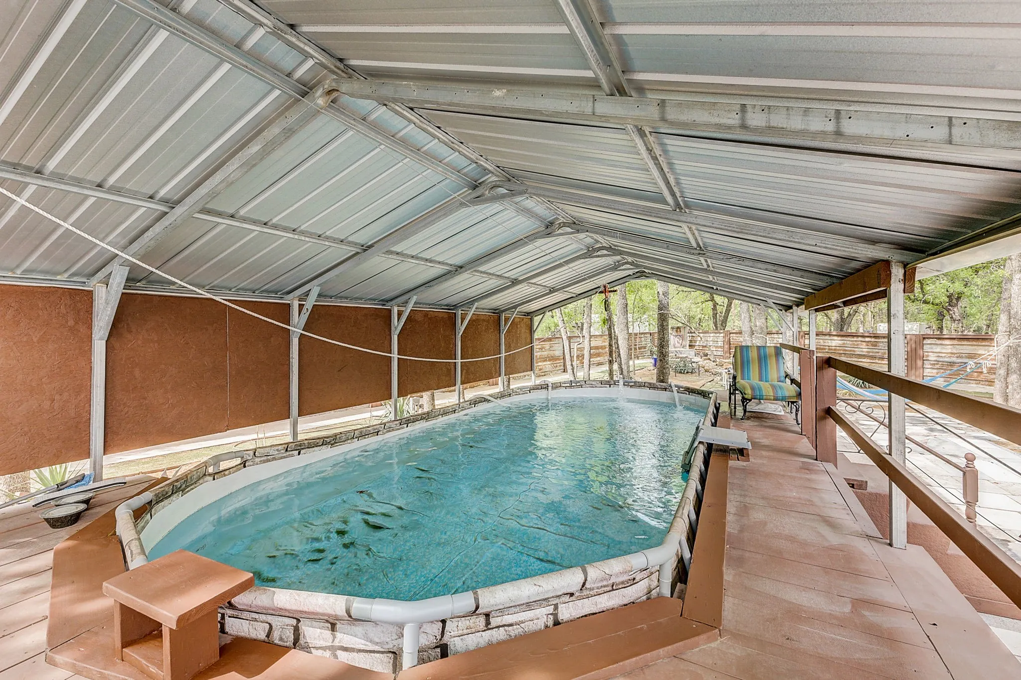View of covered swimming pool