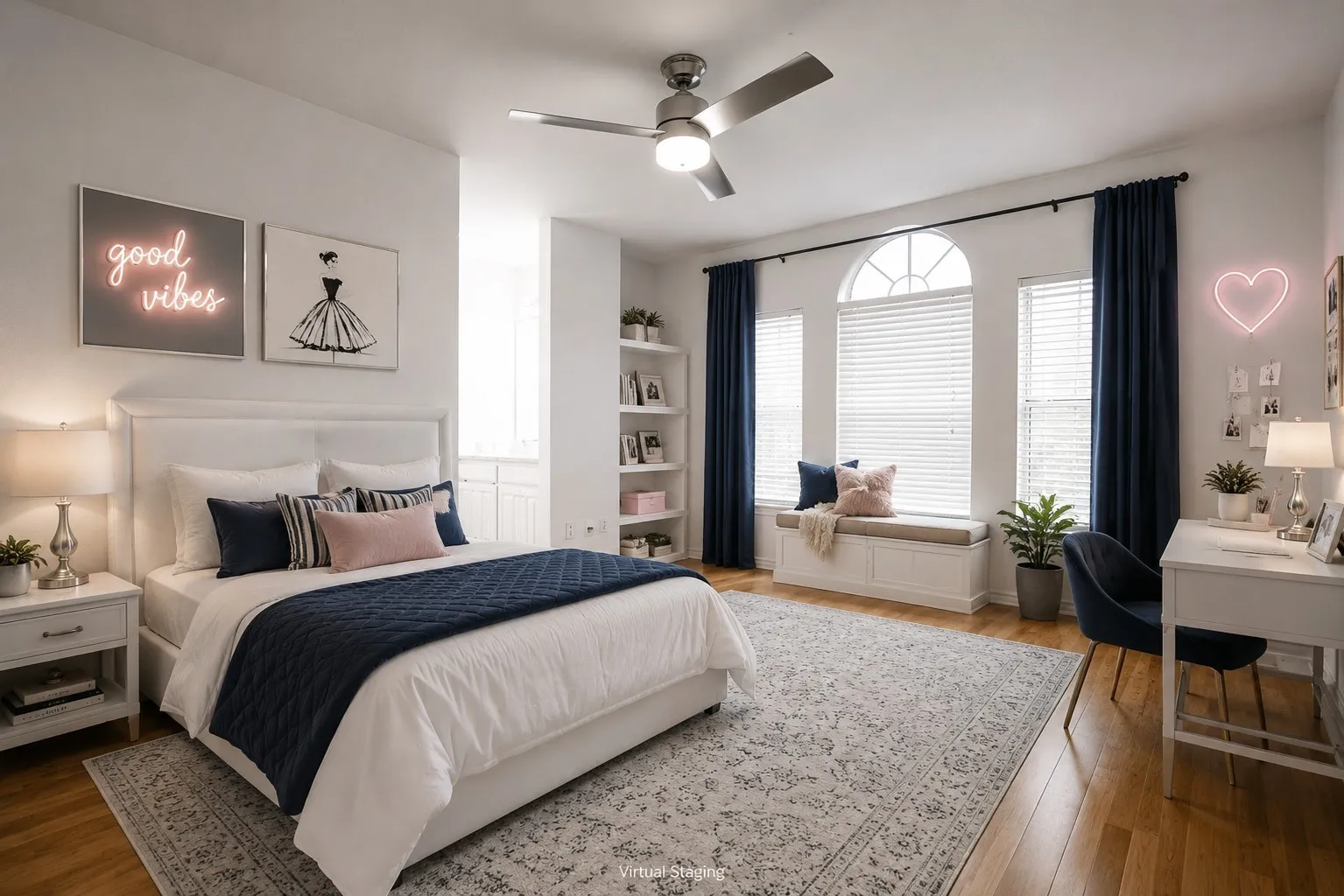 2nd floor bedroom, 1 of 3 with jack and jill bathroom, walk in closet