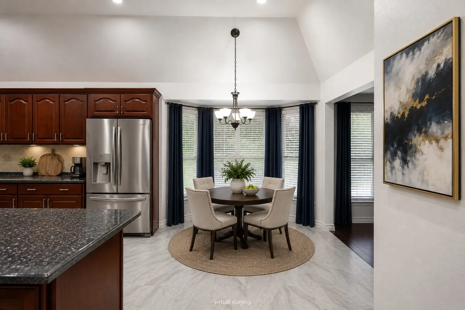 Breakfast nook, you will love the size of this kitchen. So much counter space!