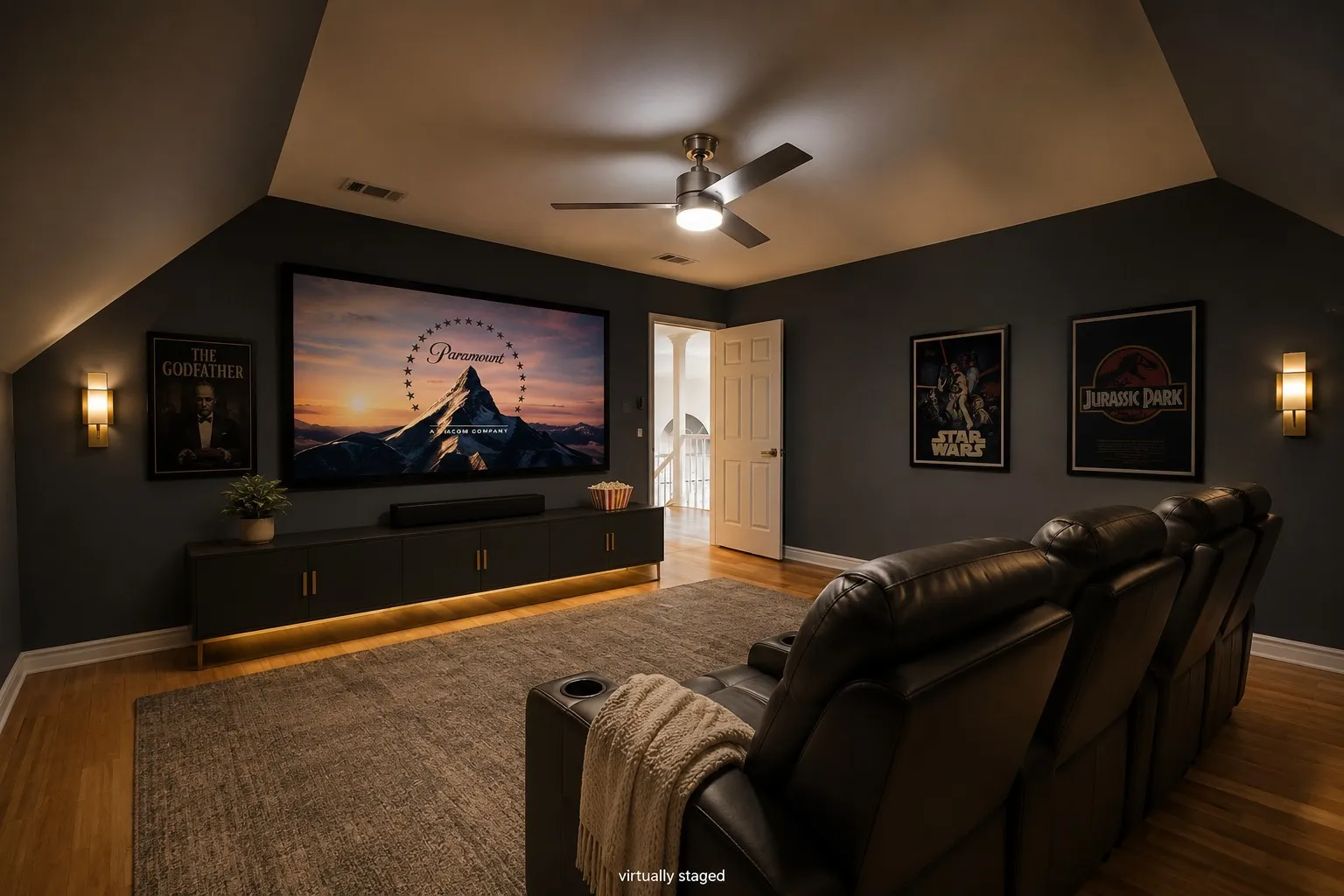 2nd floor media room, virtually enhanced