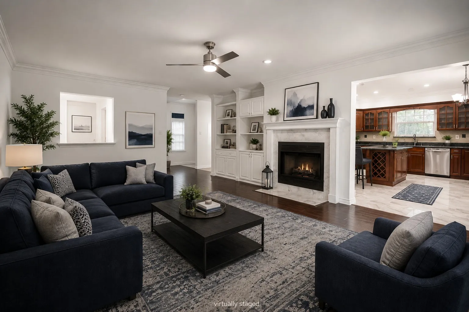 1st floor family room, so comfortable with easy access to the kitchen and back patio