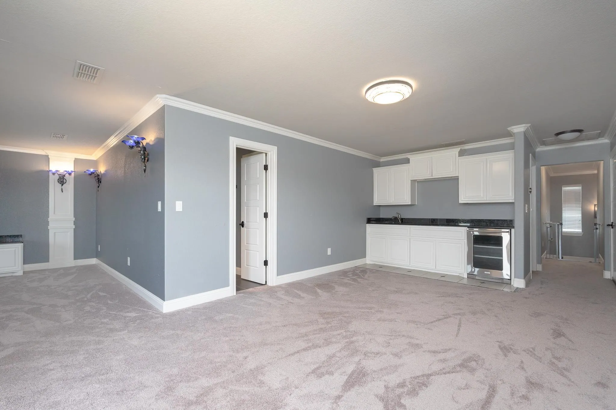 kitchenette in media room
