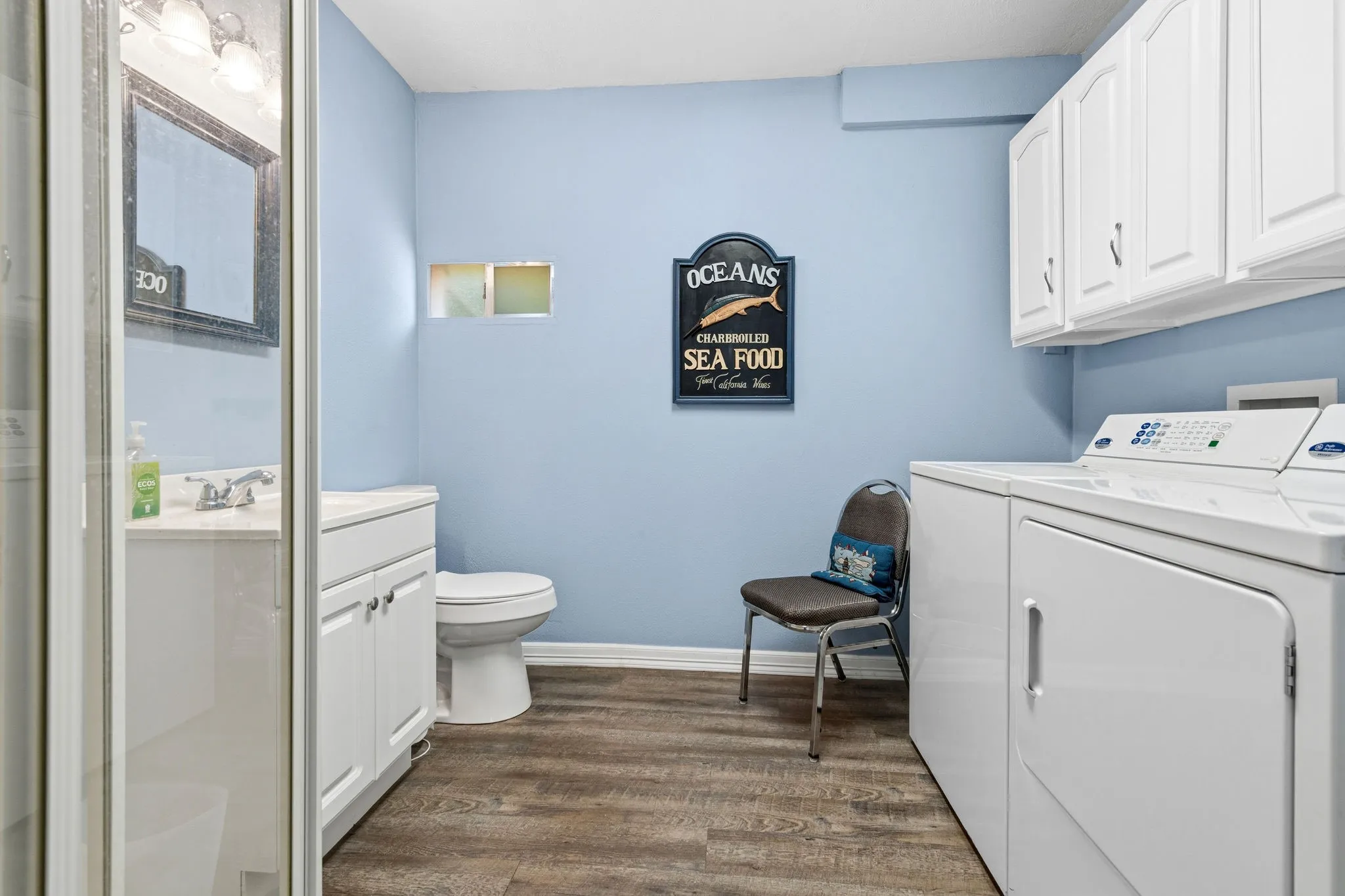 Unit 1,  downstairs bath and laundry