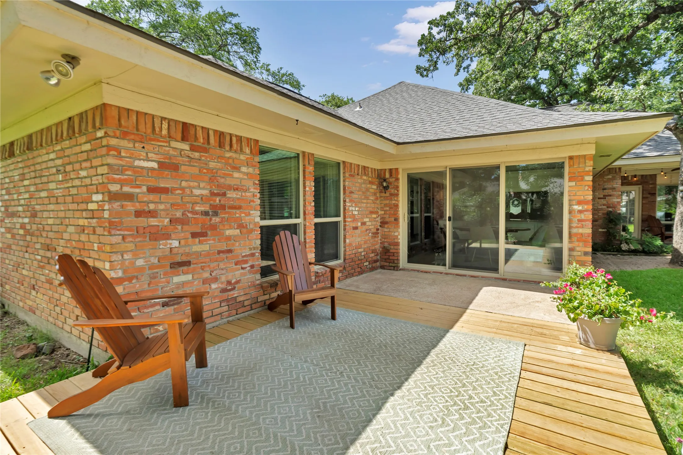 Wonderful new deck with treated wood