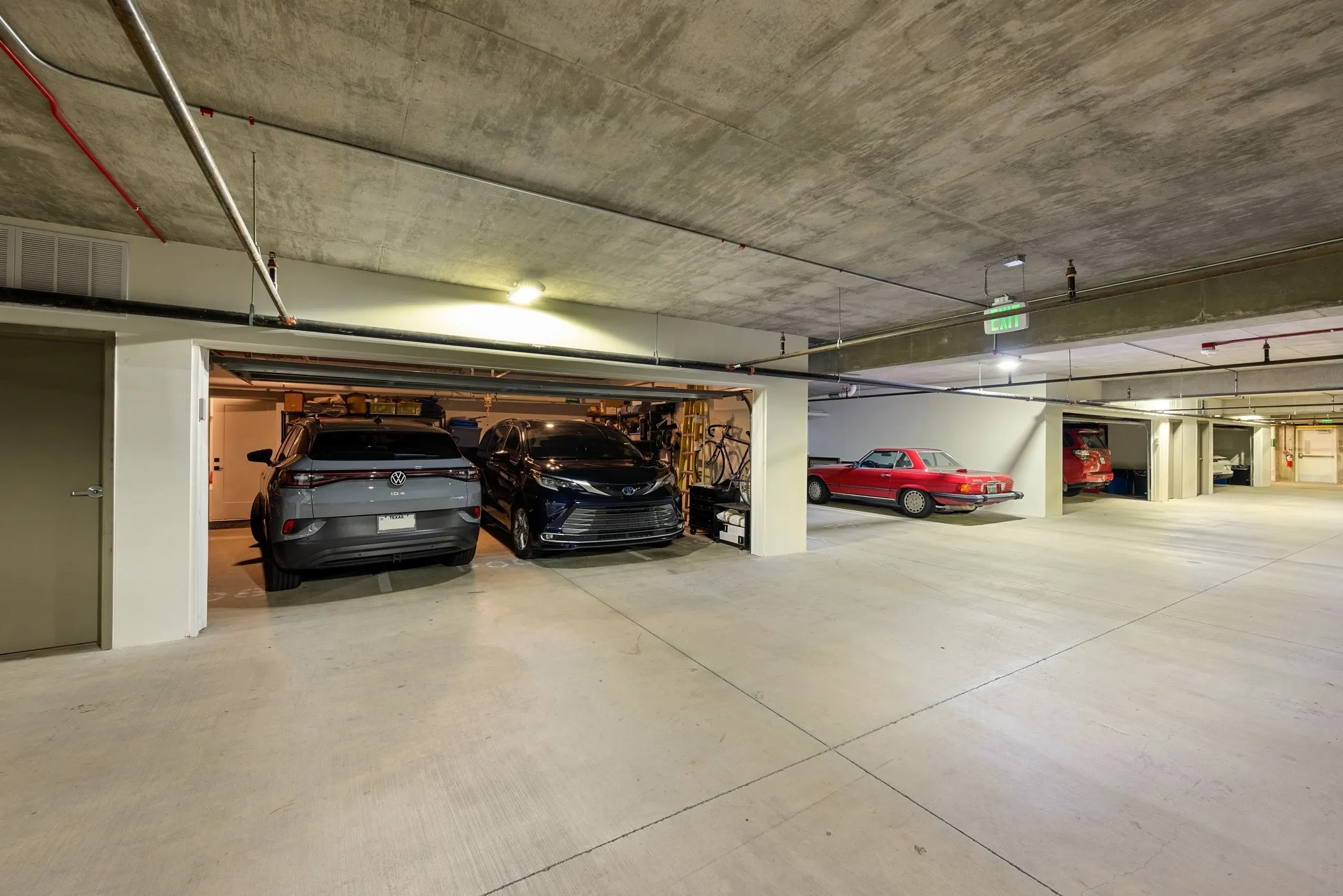 Private garage within the secure parking garage of Lakeside tower.