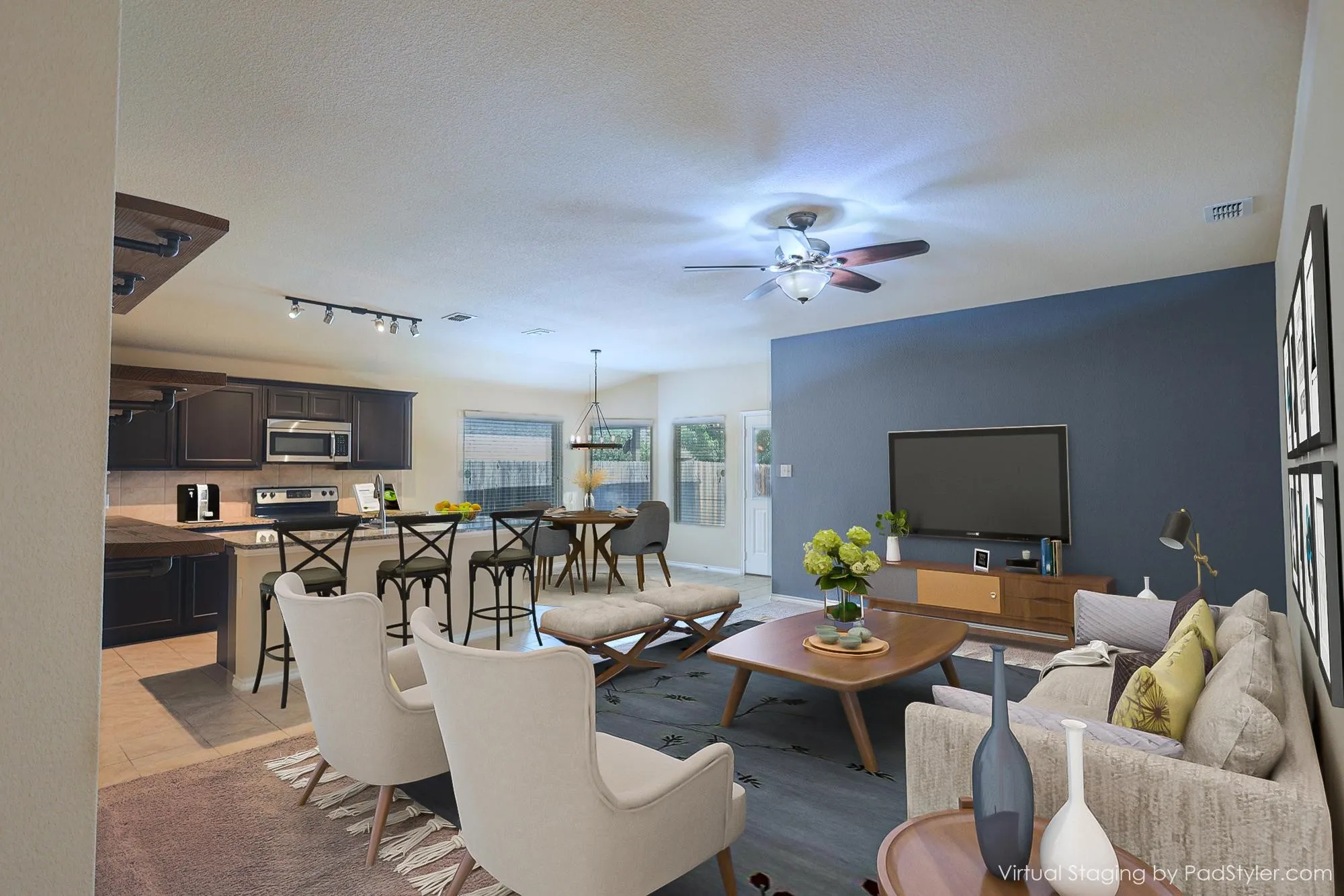 A quick look at this spacious living with virtual decor! Bring Your Own Style, Make It Your Own!!
