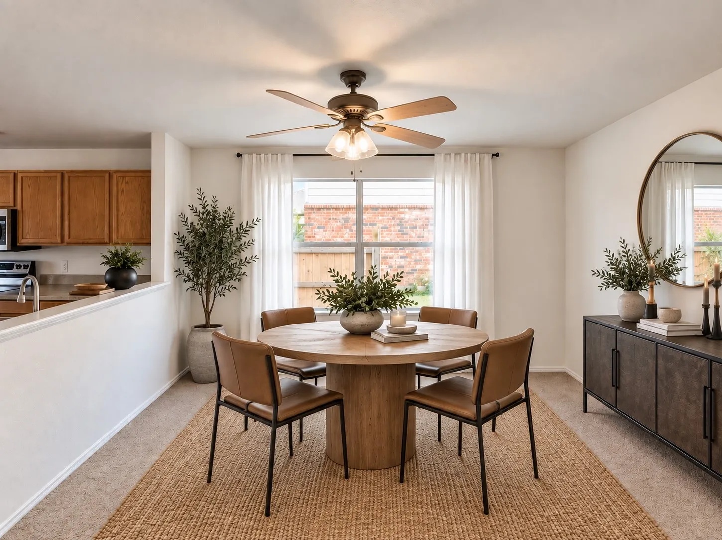 Virtually staged dining room