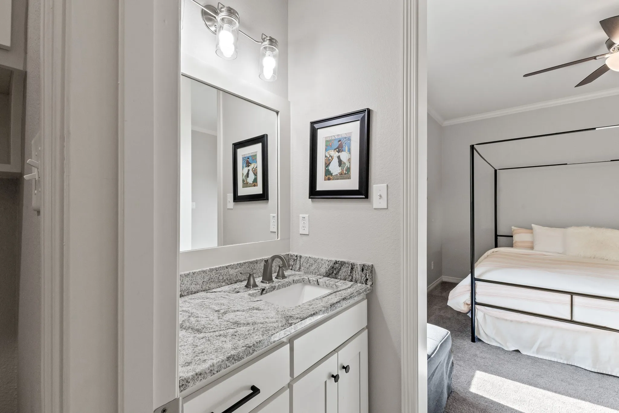 Jack and Jill bath with separate vanity sink area